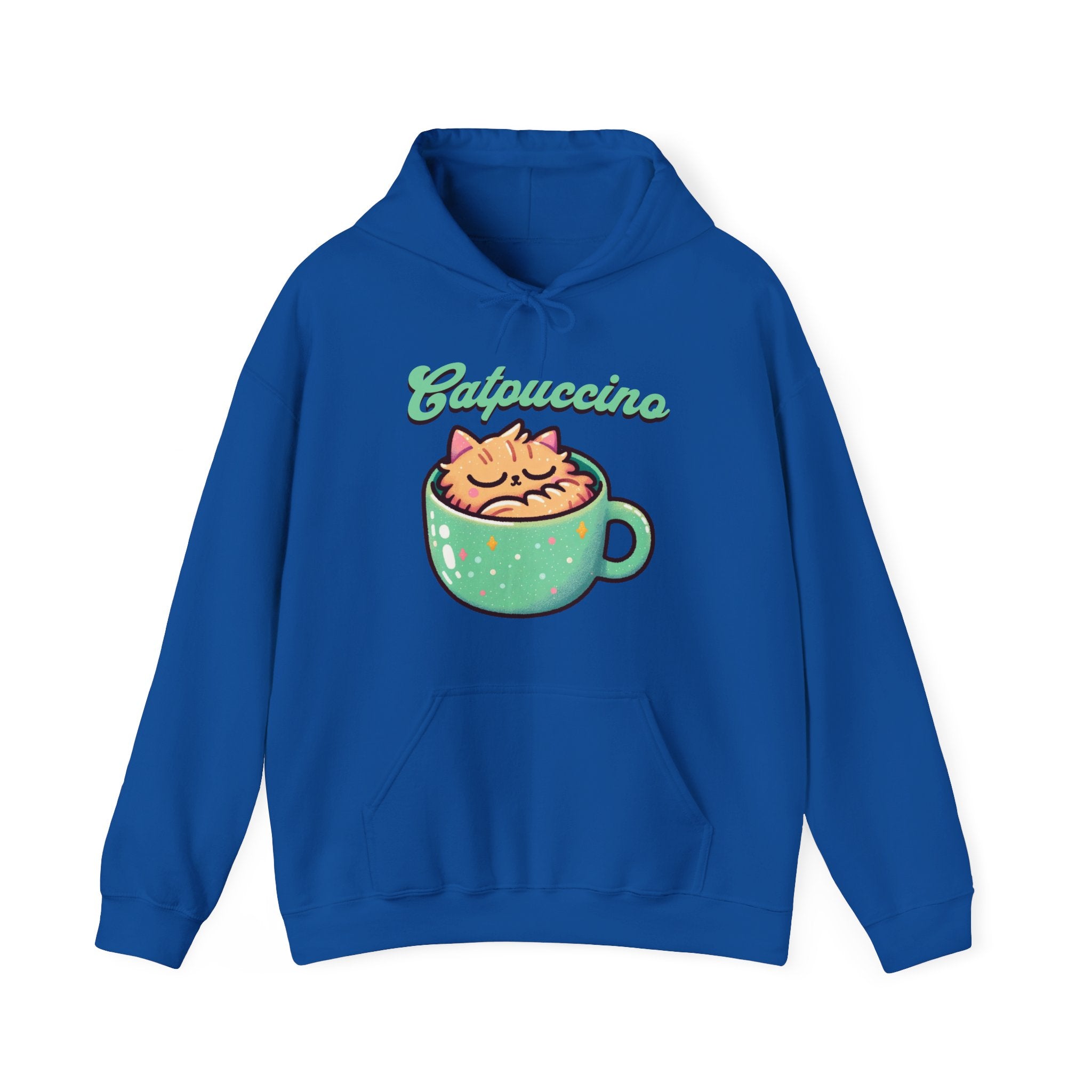 Cat and Cappuccino Lover Hoodie, Catpuccino Funny Hooded Sweatshirt | Family, Friends & Group Travel Apparel & Accessories | Travel Lifestyle Store | FrappeToGo