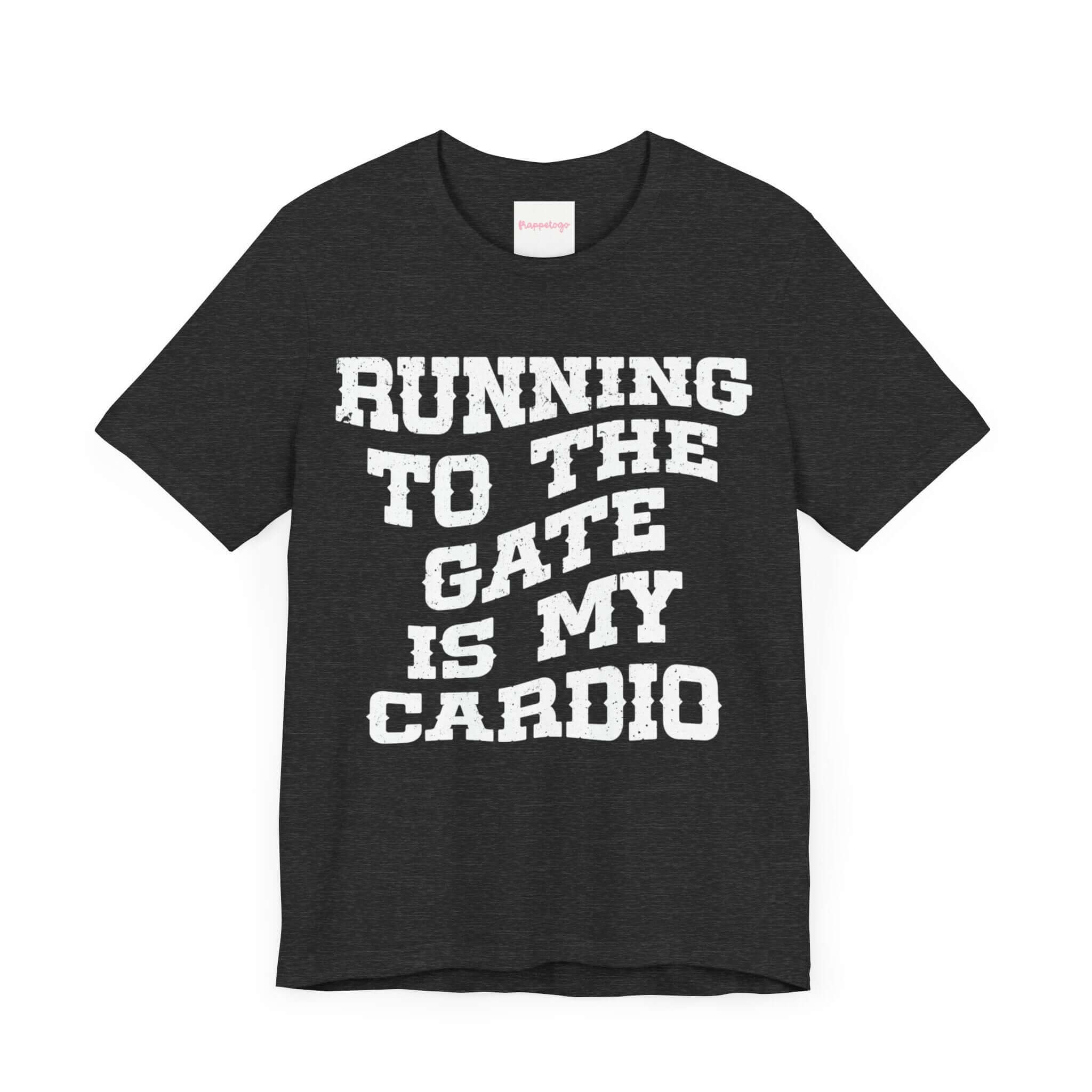 Running To The Gate Is My Cardio Travel T-Shirt, Funny Western Traveler Shirt, Fitness Tee | Family, Friends & Group Travel Apparel & Accessories | Travel Lifestyle Store | FrappeToGo