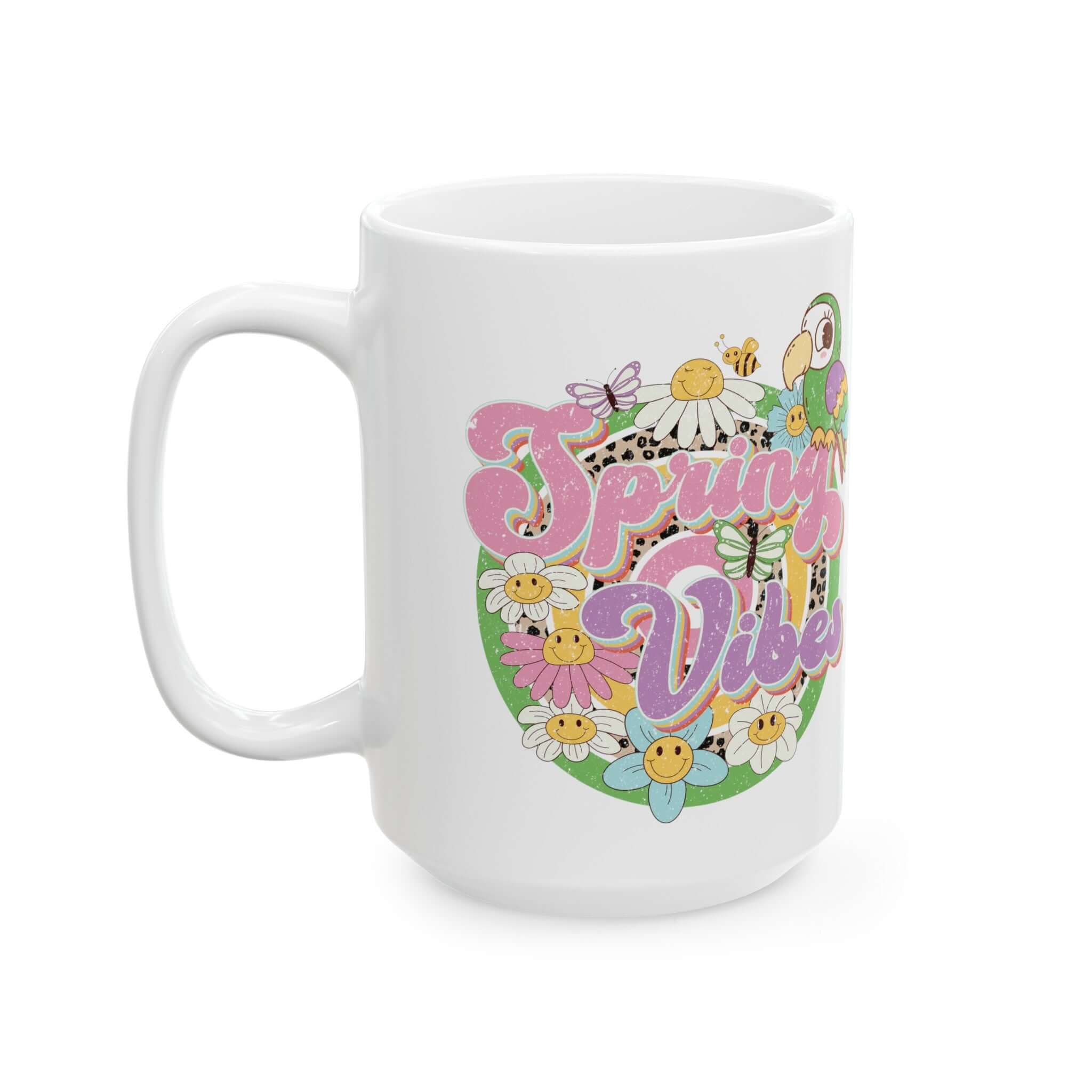 Spring Vibes Coffee Mug, Travel and Parrot Lover Mug | Family, Friends & Group Travel Apparel & Accessories | Travel Lifestyle Store | FrappeToGo