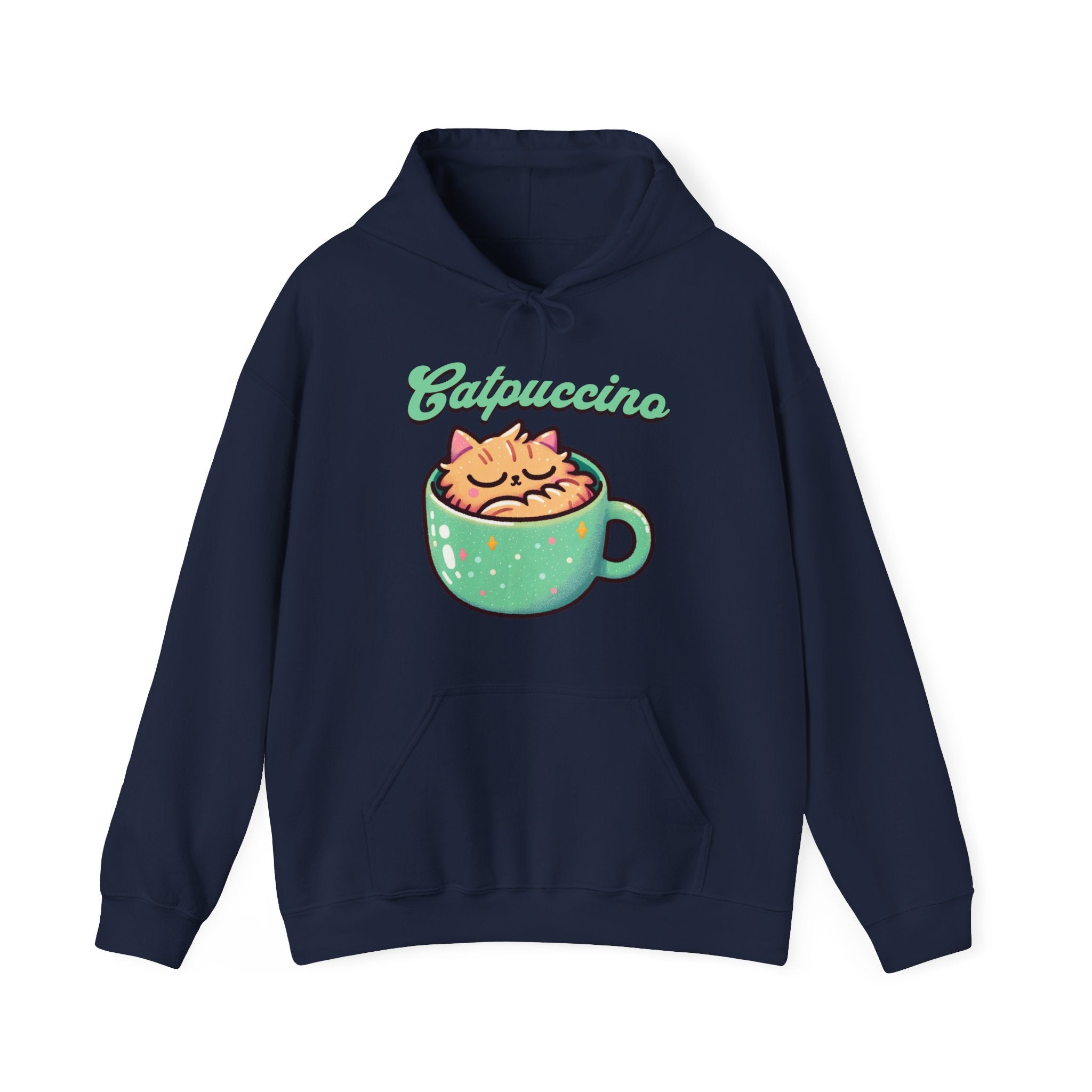 Cat and Cappuccino Lover Hoodie, Catpuccino Funny Hooded Sweatshirt | Family, Friends & Group Travel Apparel & Accessories | Travel Lifestyle Store | FrappeToGo