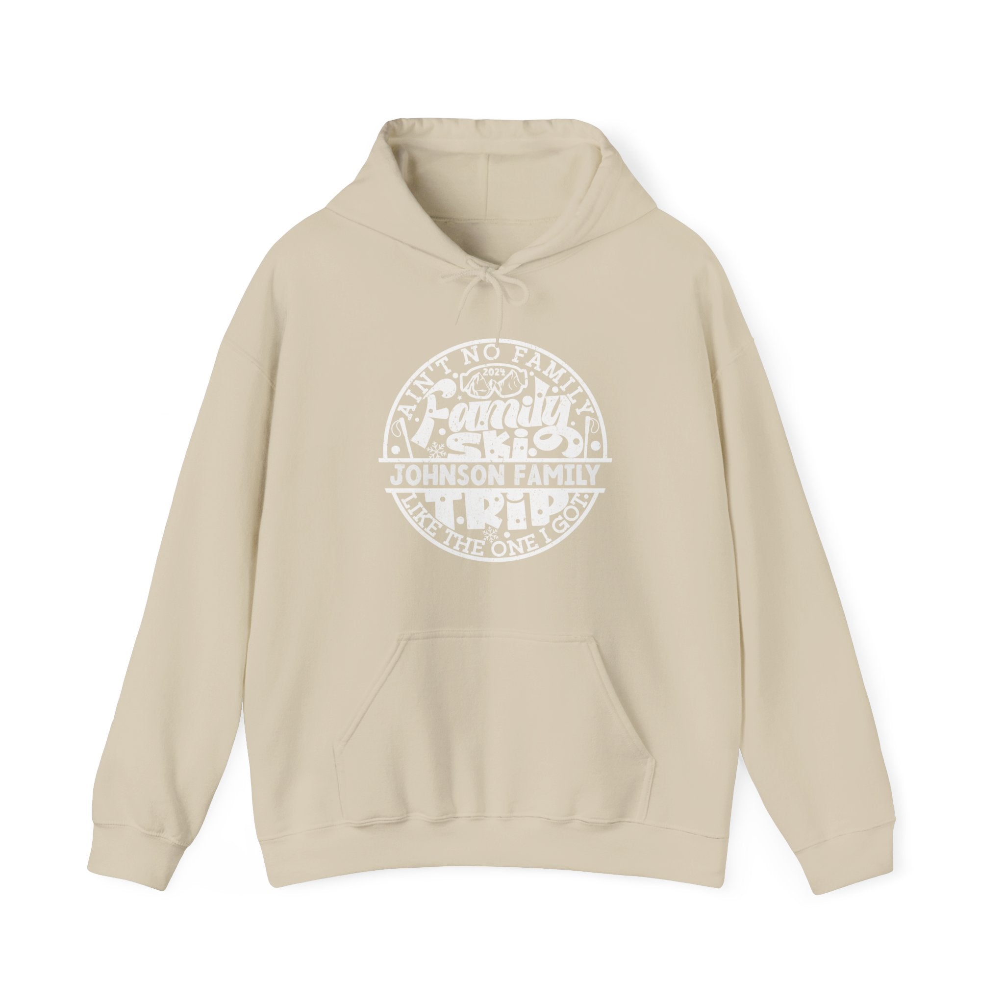 Family Ski Trip Hoodie, Winter Vacation Hooded Sweatshirt, Personalized | Family, Friends & Group Travel Apparel & Accessories | Travel Lifestyle Store | FrappeToGo