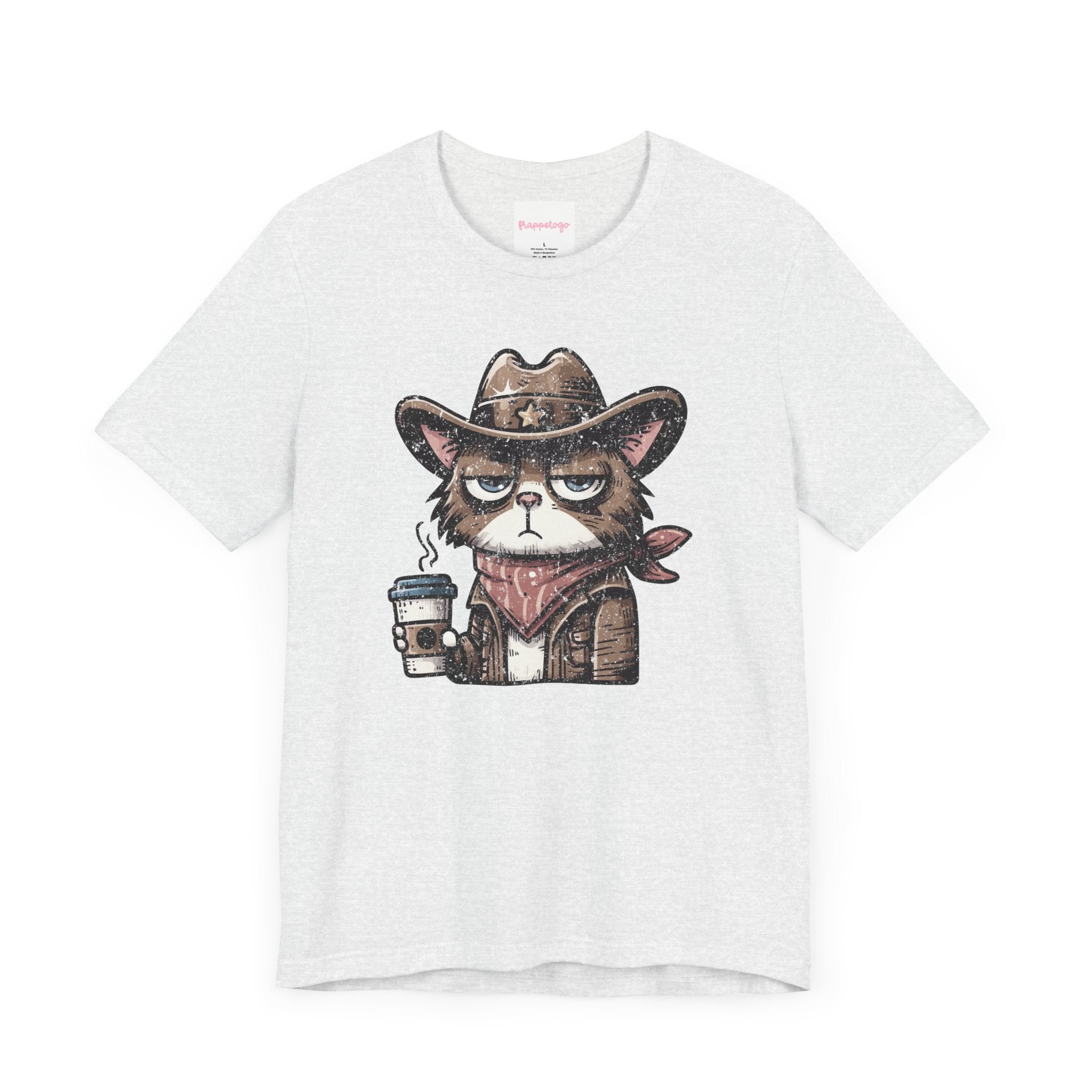 Cowboy Cat T-Shirt, Funny Western Shirt, Cute Road Trip Graphic T-Shirt, Grumpy Cat | Family, Friends & Group Travel Apparel & Accessories | Travel Lifestyle Store | FrappeToGo