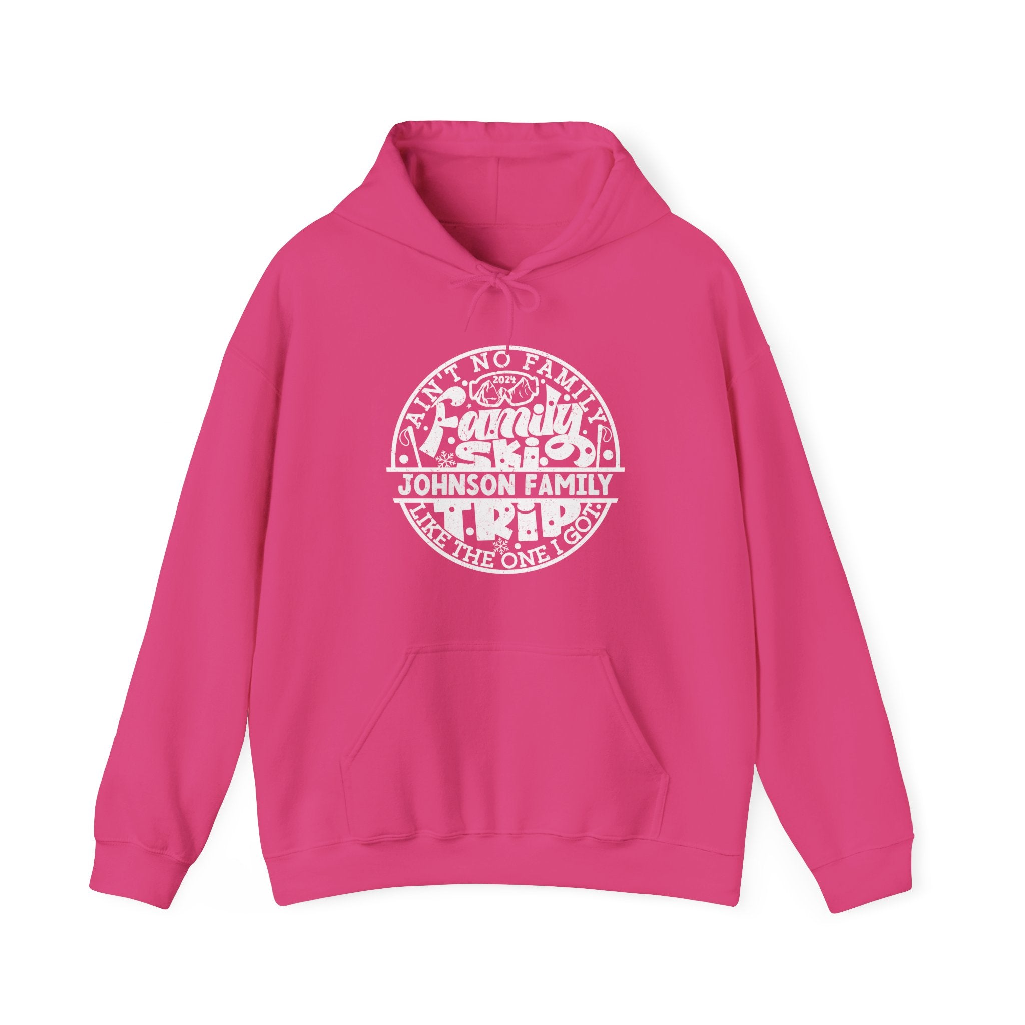 Family Ski Trip Hoodie, Winter Vacation Hooded Sweatshirt, Personalized | Family, Friends & Group Travel Apparel & Accessories | Travel Lifestyle Store | FrappeToGo