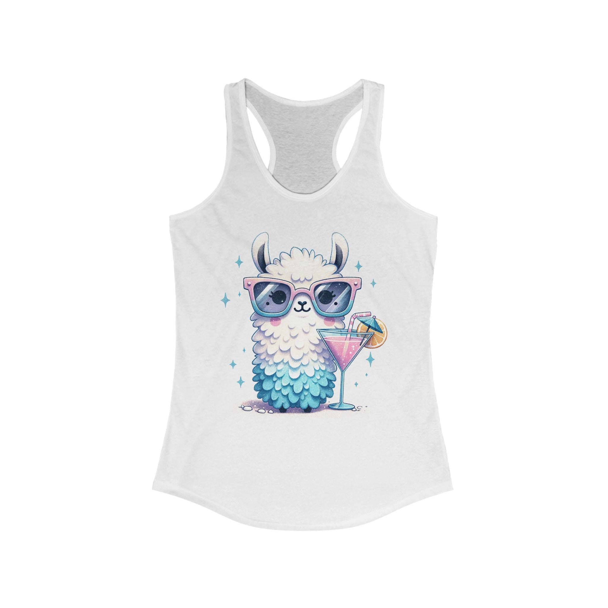 Cocktail Party Travel Tank Top, Cute Llama Tank Top, Celebration Tee, Alpaca Graphic Tank Top | Family, Friends & Group Travel Apparel & Accessories | Travel Lifestyle Store | FrappeToGo