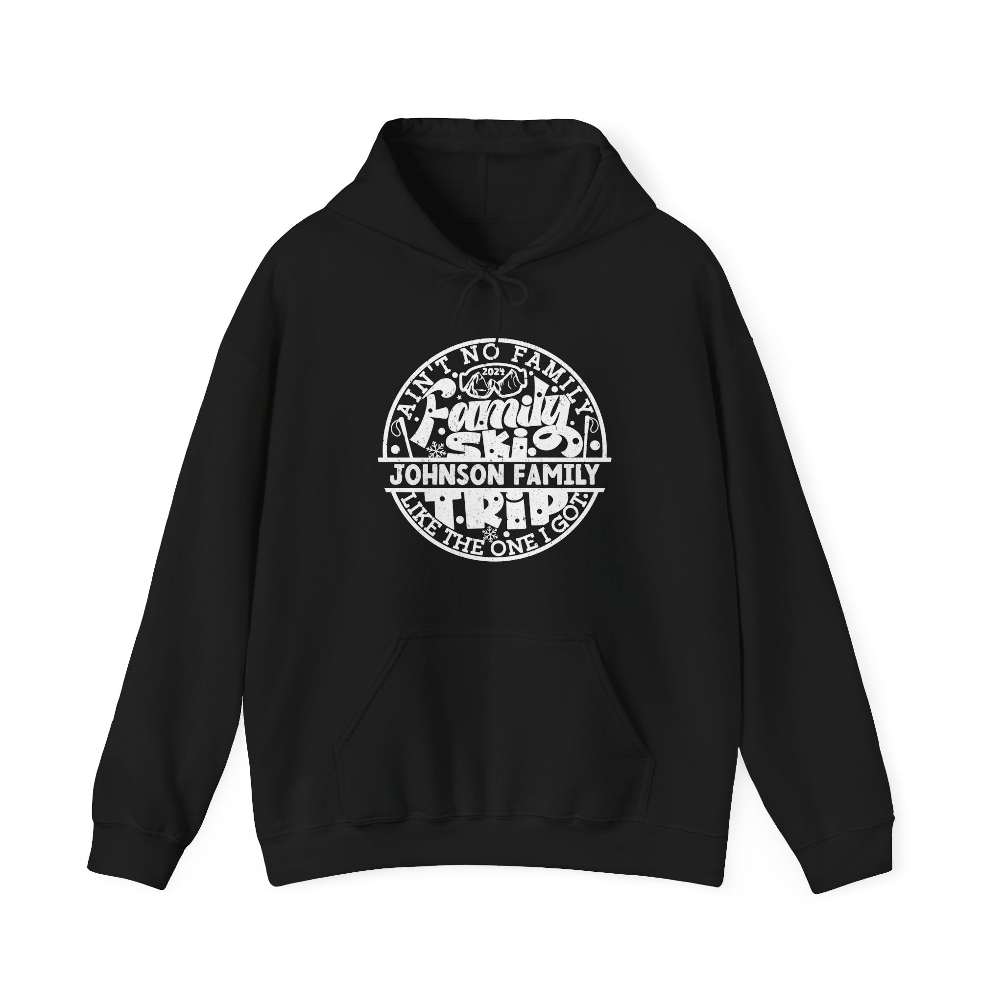 Family Ski Trip Hoodie, Winter Vacation Hooded Sweatshirt, Personalized | Family, Friends & Group Travel Apparel & Accessories | Travel Lifestyle Store | FrappeToGo