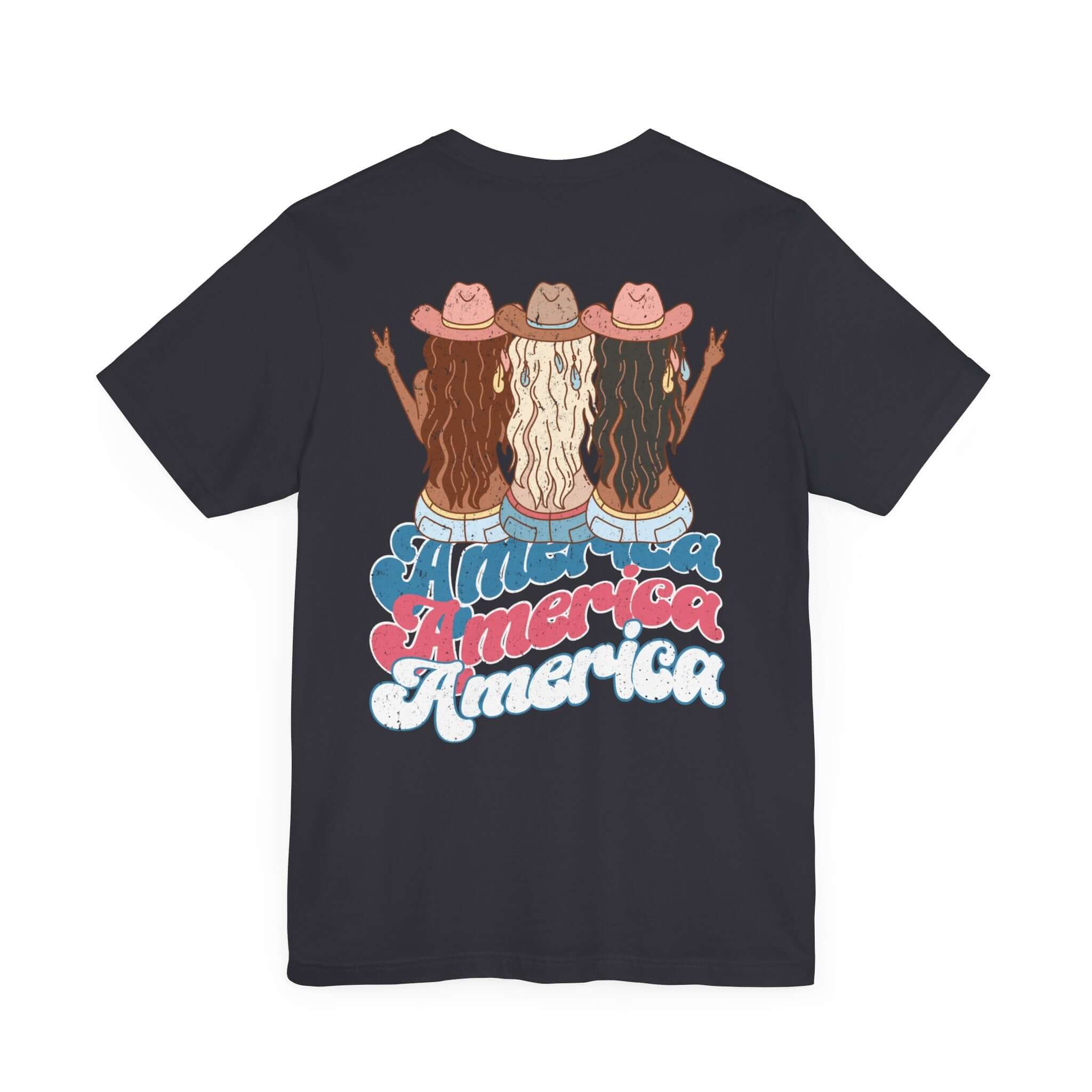 America Bestie Road Trip T-Shirt, Nashville Tennessee USA Vacation, Mother Daughter, Girls Trip, Cowgirls Retro Groovy Front & Back Shirt, Personalized, Blonde, Brunette, Black | Family, Friends & Group Travel Apparel & Accessories | Travel Lifestyle Stor