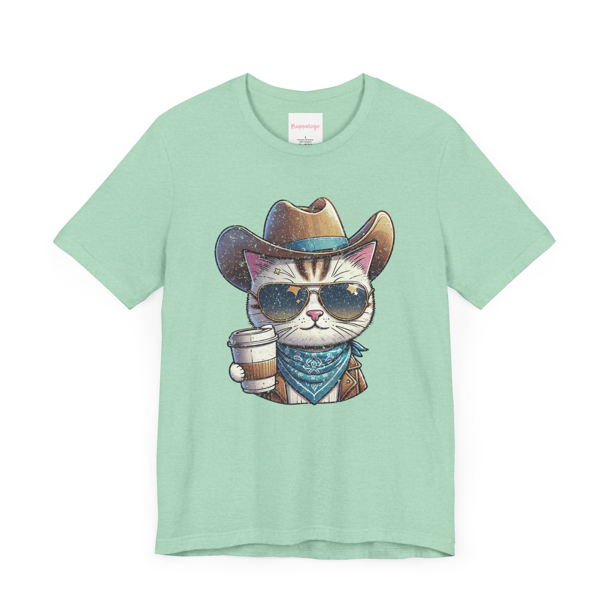 Cool Cat Funny Graphic T-Shirt, USA Western Cowboy T-Shirt | Family, Friends & Group Travel Apparel & Accessories | Travel Lifestyle Store | FrappeToGo