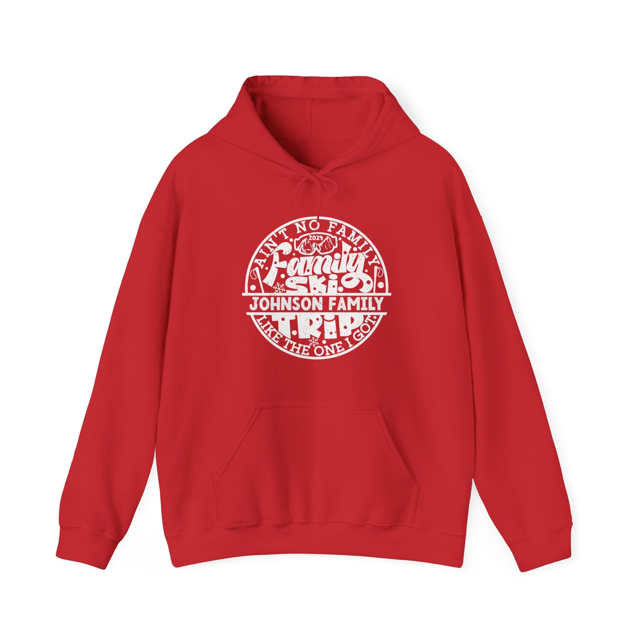 Family Ski Trip Hoodie, Winter Vacation Hooded Sweatshirt, Personalized | Family, Friends & Group Travel Apparel & Accessories | Travel Lifestyle Store | FrappeToGo