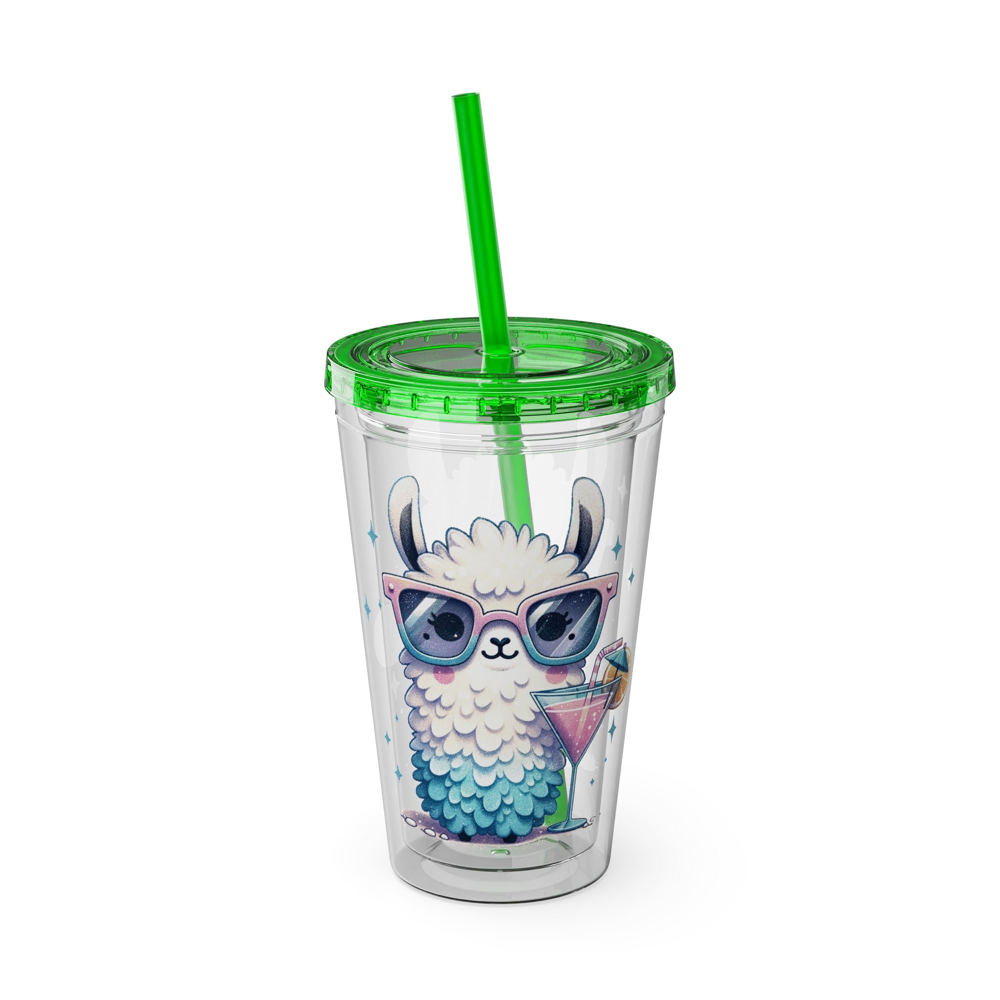 Cocktail Party Plastic Tumbler, Funny Alpaca Tumbler, Cute Llama Tumbler with Straw | Family, Friends & Group Travel Apparel & Accessories | Travel Lifestyle Store | FrappeToGo