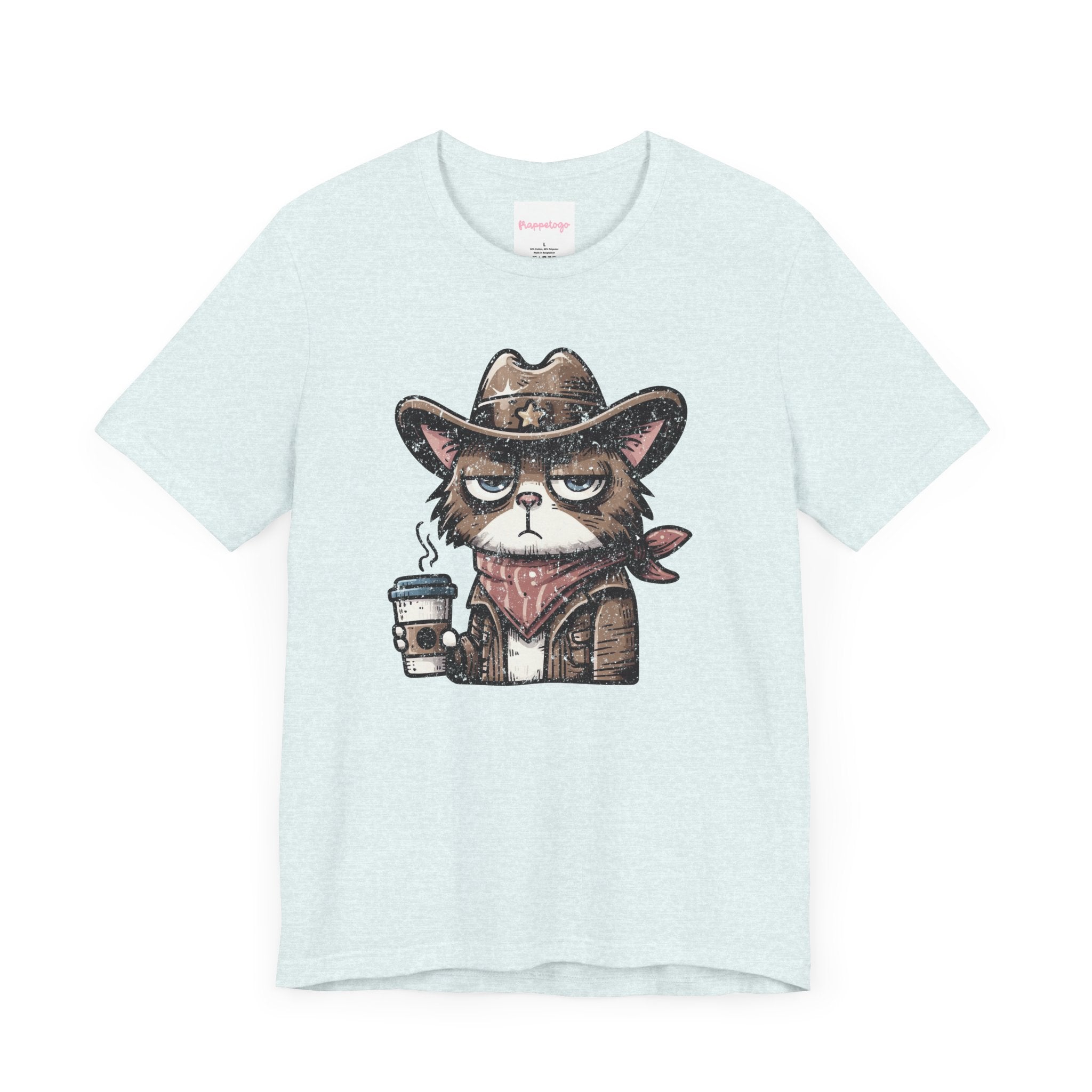 Cowboy Cat T-Shirt, Funny Western Shirt, Cute Road Trip Graphic T-Shirt, Grumpy Cat | Family, Friends & Group Travel Apparel & Accessories | Travel Lifestyle Store | FrappeToGo