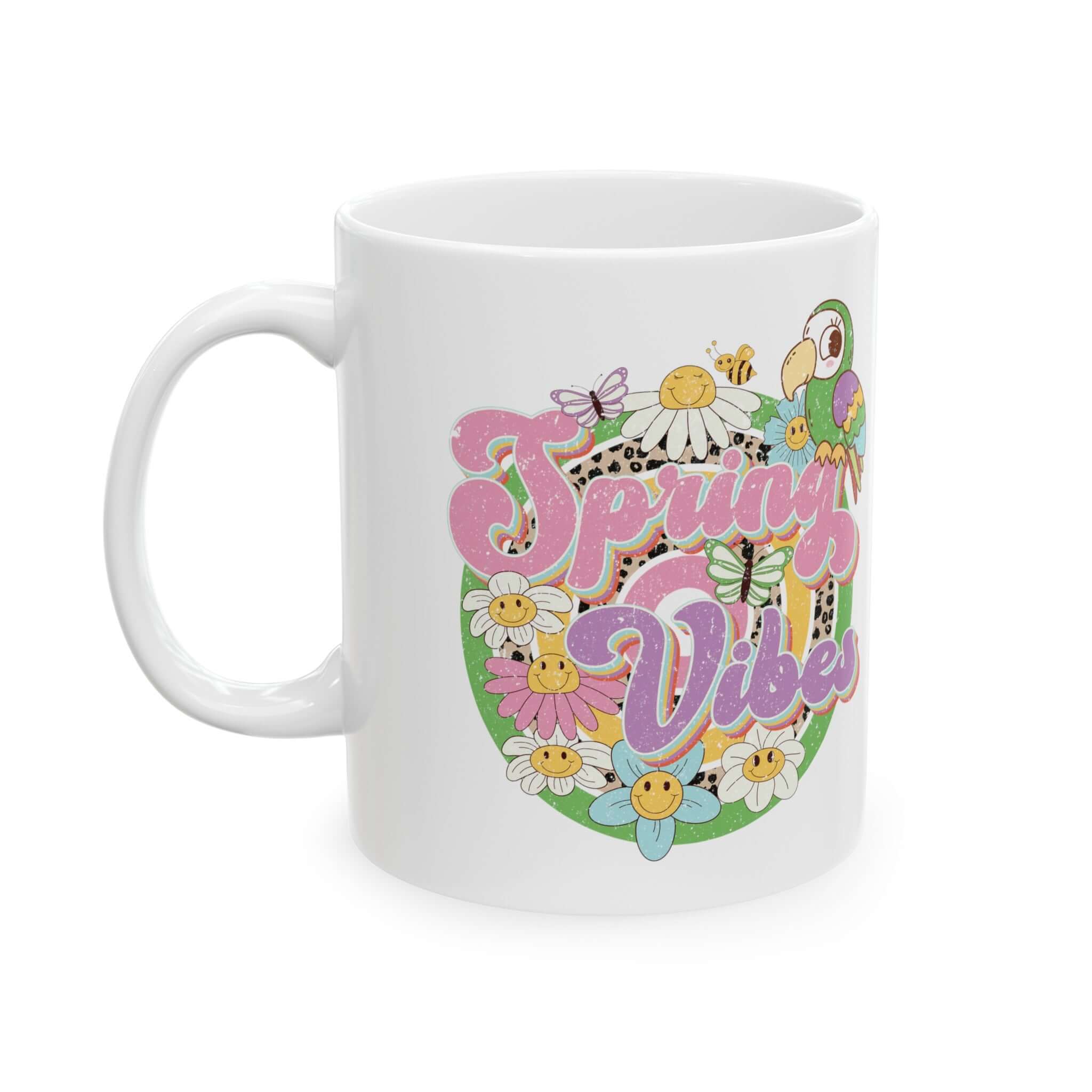 Spring Vibes Coffee Mug, Travel and Parrot Lover Mug | Family, Friends & Group Travel Apparel & Accessories | Travel Lifestyle Store | FrappeToGo