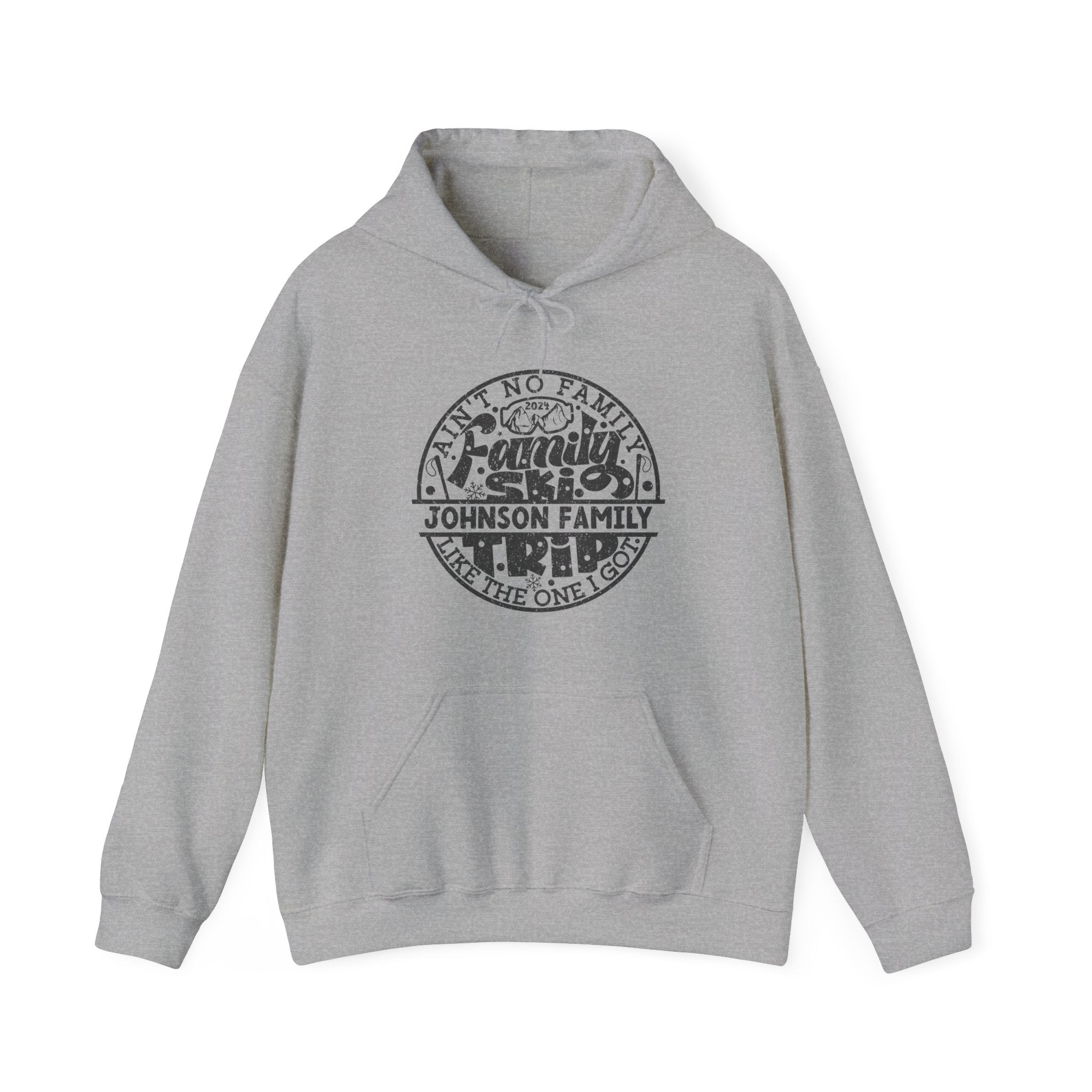 Family Ski Trip Hoodie, Winter Vacation Hooded Sweatshirt, Personalized | Family, Friends & Group Travel Apparel & Accessories | Travel Lifestyle Store | FrappeToGo