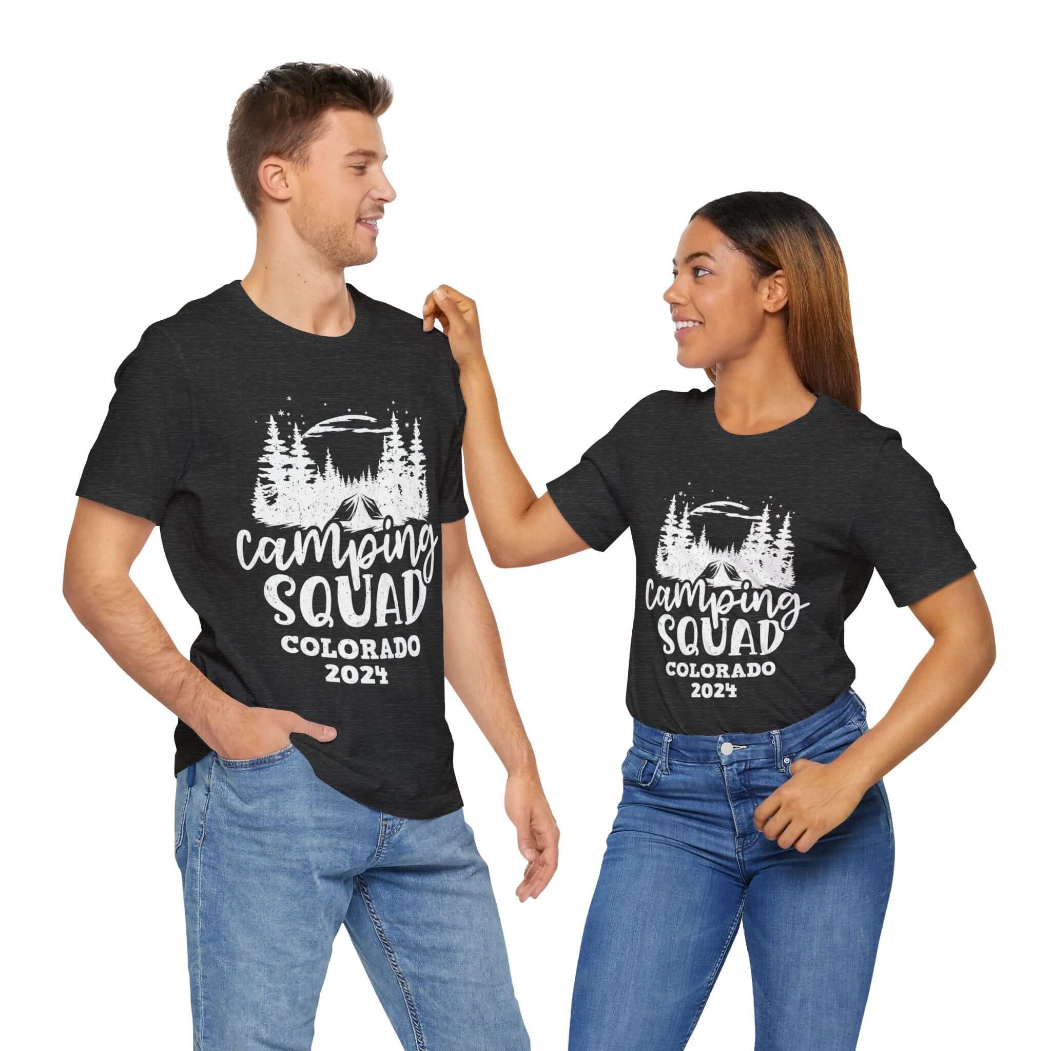 Camping Squad Colorado 2024 T-Shirt, Group Vacation Travel Shirt, Outdoor Vacay, Personalized | Family, Friends & Group Travel Apparel & Accessories | Travel Lifestyle Store | FrappeToGo