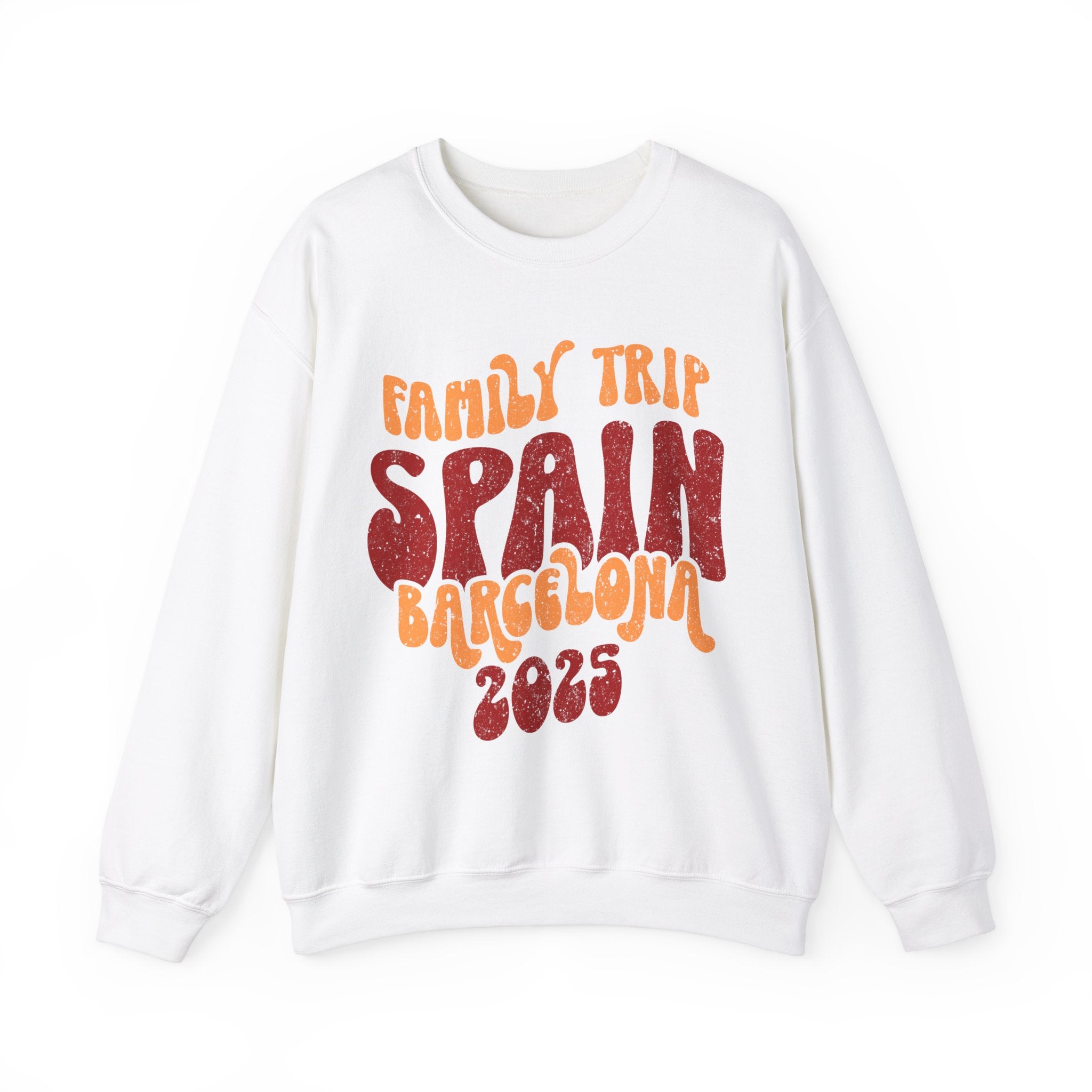 Family Trip Spain Barcelona 2025 Sweatshirt, Group Travel Sweater, Retro Travel T-Shirt Sweatshirt | Family, Friends & Group Travel Apparel & Accessories | Travel Lifestyle Store | FrappeToGo