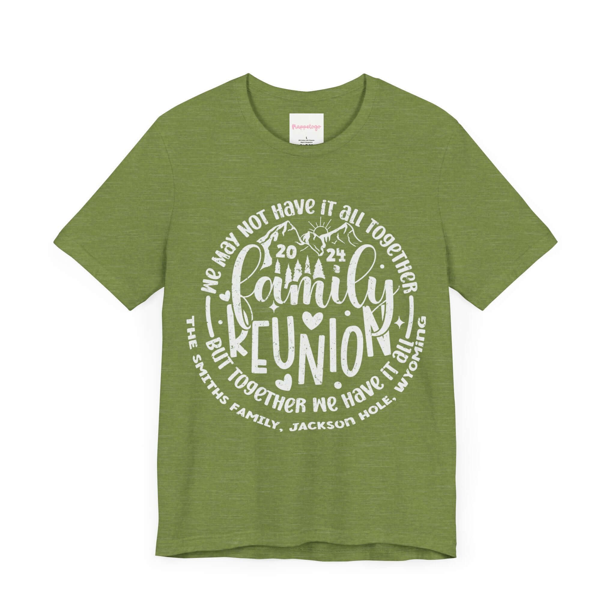 Family Reunion Wyoming Mountain Vacation Lodging Travel 2024 T-Shirt, National Park Camping Shirt, Personalized, Custom Family Name | Family, Friends & Group Travel Apparel & Accessories | Travel Lifestyle Store | FrappeToGo