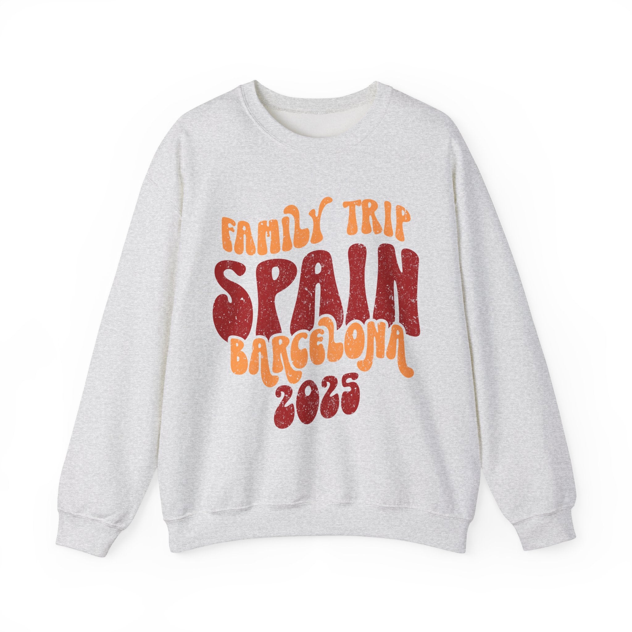 Family Trip Spain Barcelona 2025 Sweatshirt, Group Travel Sweater, Retro Travel T-Shirt Sweatshirt | Family, Friends & Group Travel Apparel & Accessories | Travel Lifestyle Store | FrappeToGo