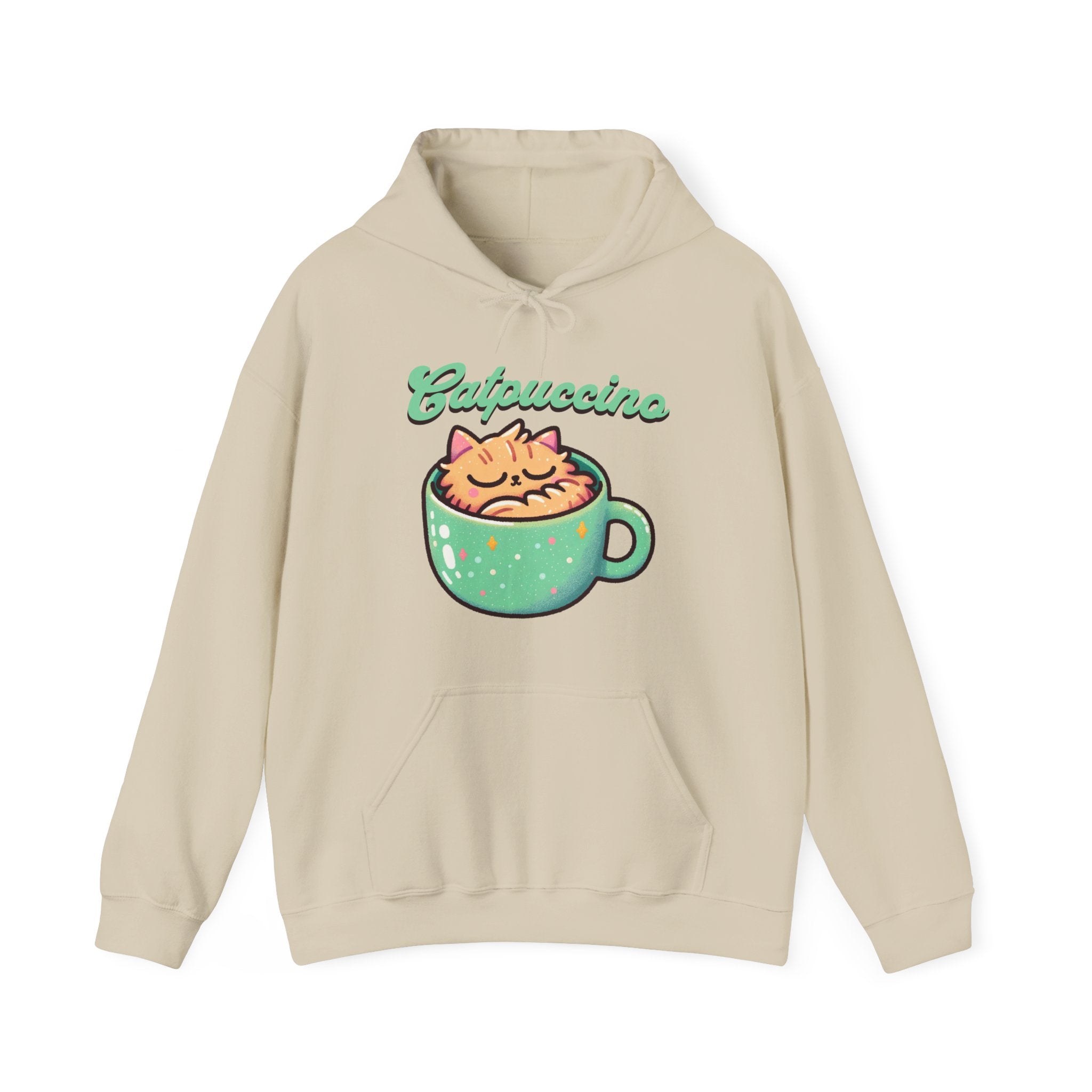 Cat and Cappuccino Lover Hoodie, Catpuccino Funny Hooded Sweatshirt | Family, Friends & Group Travel Apparel & Accessories | Travel Lifestyle Store | FrappeToGo