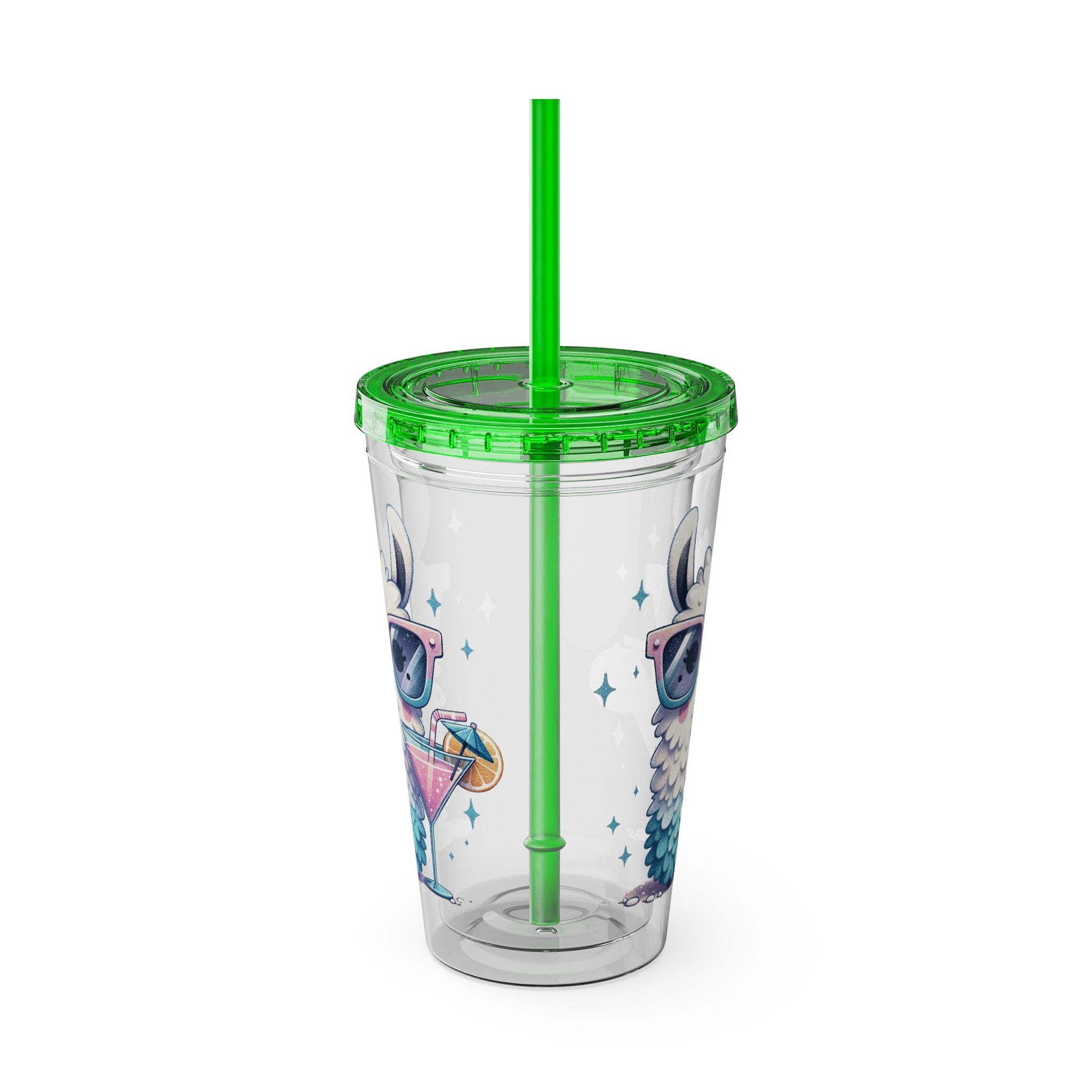 Cocktail Party Plastic Tumbler, Funny Alpaca Tumbler, Cute Llama Tumbler with Straw | Family, Friends & Group Travel Apparel & Accessories | Travel Lifestyle Store | FrappeToGo