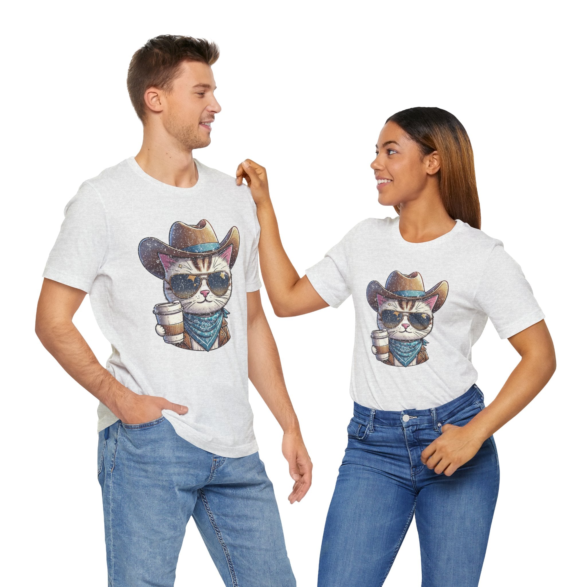 Cool Cat Funny Graphic T-Shirt, USA Western Cowboy T-Shirt | Family, Friends & Group Travel Apparel & Accessories | Travel Lifestyle Store | FrappeToGo