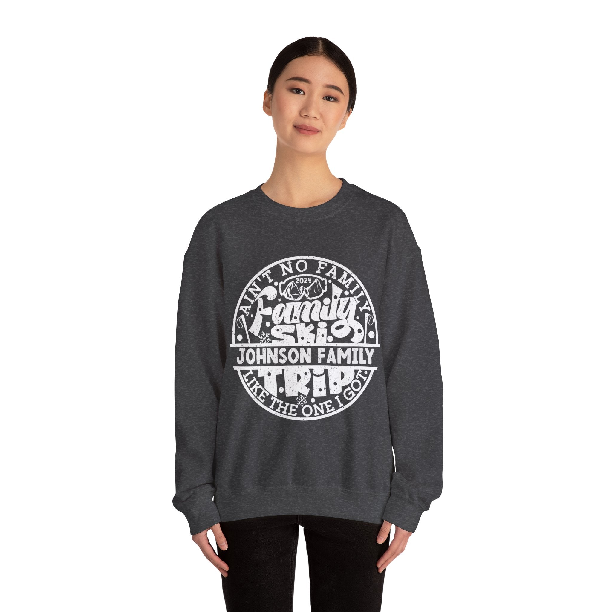 Family Ski Trip Sweatshirt, Winter Vacation Unisex Sweater, Personalized | Family, Friends & Group Travel Apparel & Accessories | Travel Lifestyle Store | FrappeToGo