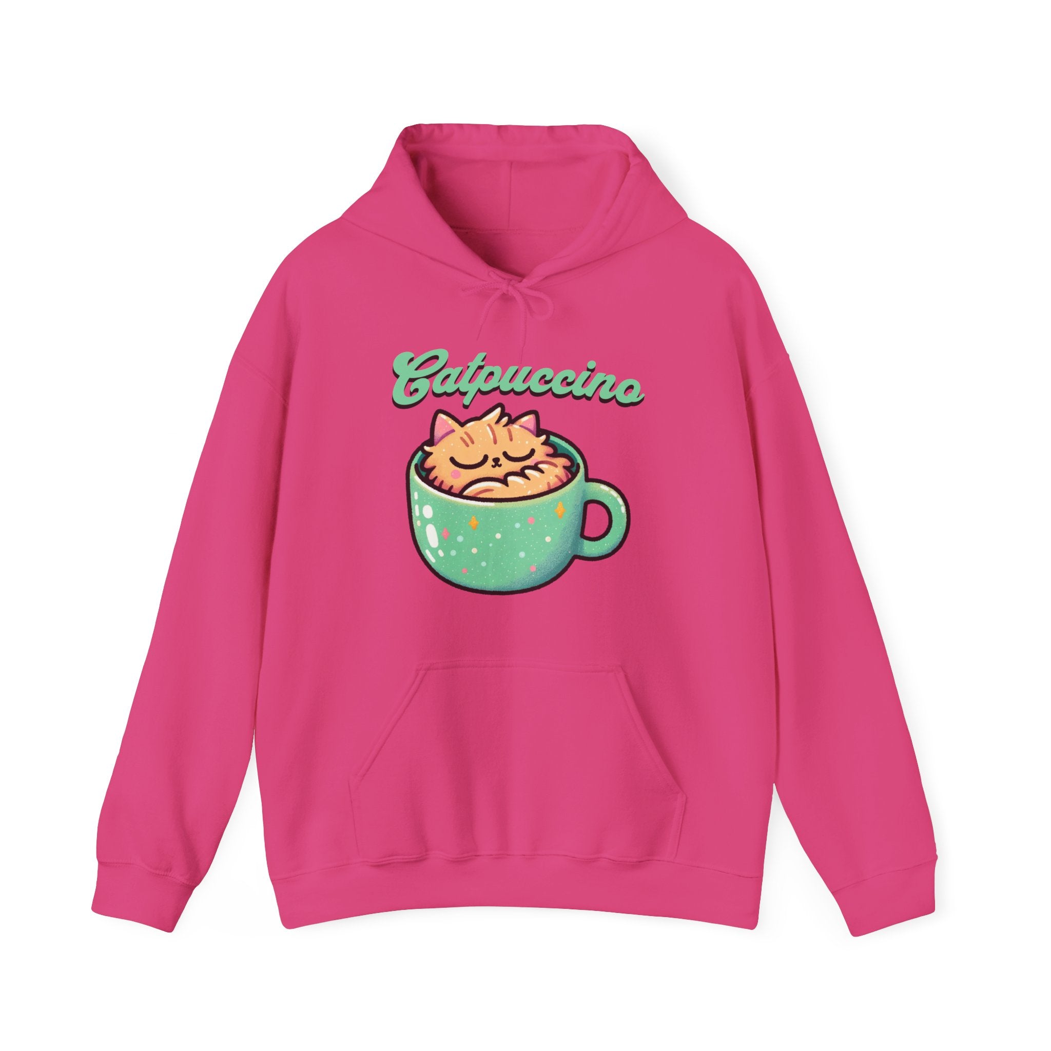 Cat and Cappuccino Lover Hoodie, Catpuccino Funny Hooded Sweatshirt | Family, Friends & Group Travel Apparel & Accessories | Travel Lifestyle Store | FrappeToGo