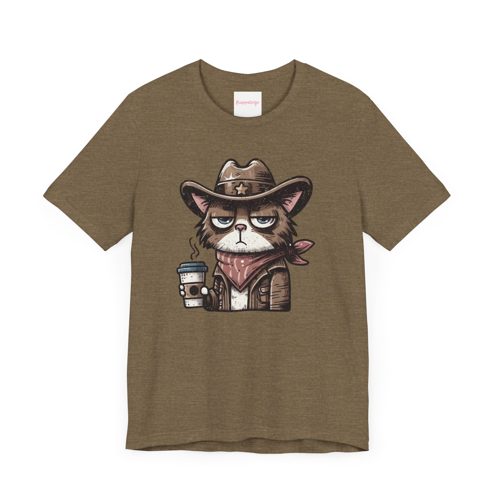 Cowboy Cat T-Shirt, Funny Western Shirt, Cute Road Trip Graphic T-Shirt, Grumpy Cat | Family, Friends & Group Travel Apparel & Accessories | Travel Lifestyle Store | FrappeToGo