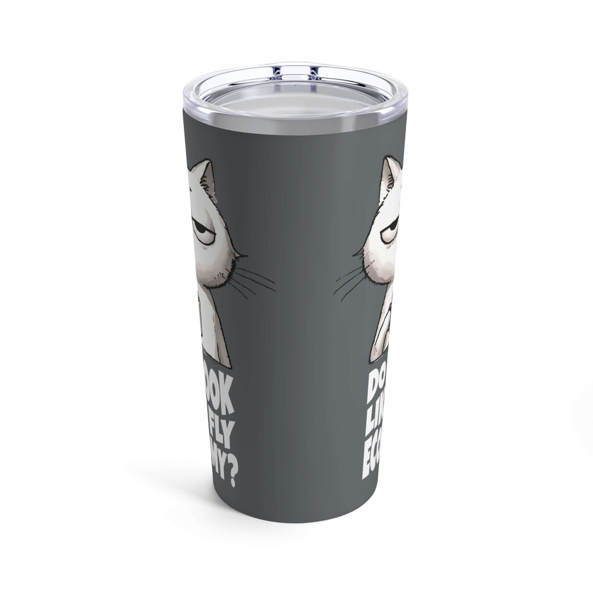 Funny Travel Tumbler, Cat and Travel Lover, Do I Look Like I Fly Economy, Lock-Free Sip Lid | Family, Friends & Group Travel Apparel & Accessories | Travel Lifestyle Store | FrappeToGo