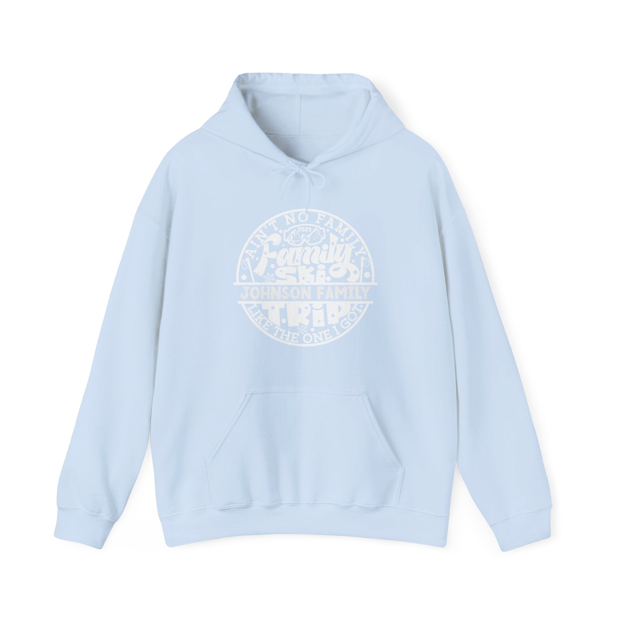 Family Ski Trip Hoodie, Winter Vacation Hooded Sweatshirt, Personalized | Family, Friends & Group Travel Apparel & Accessories | Travel Lifestyle Store | FrappeToGo