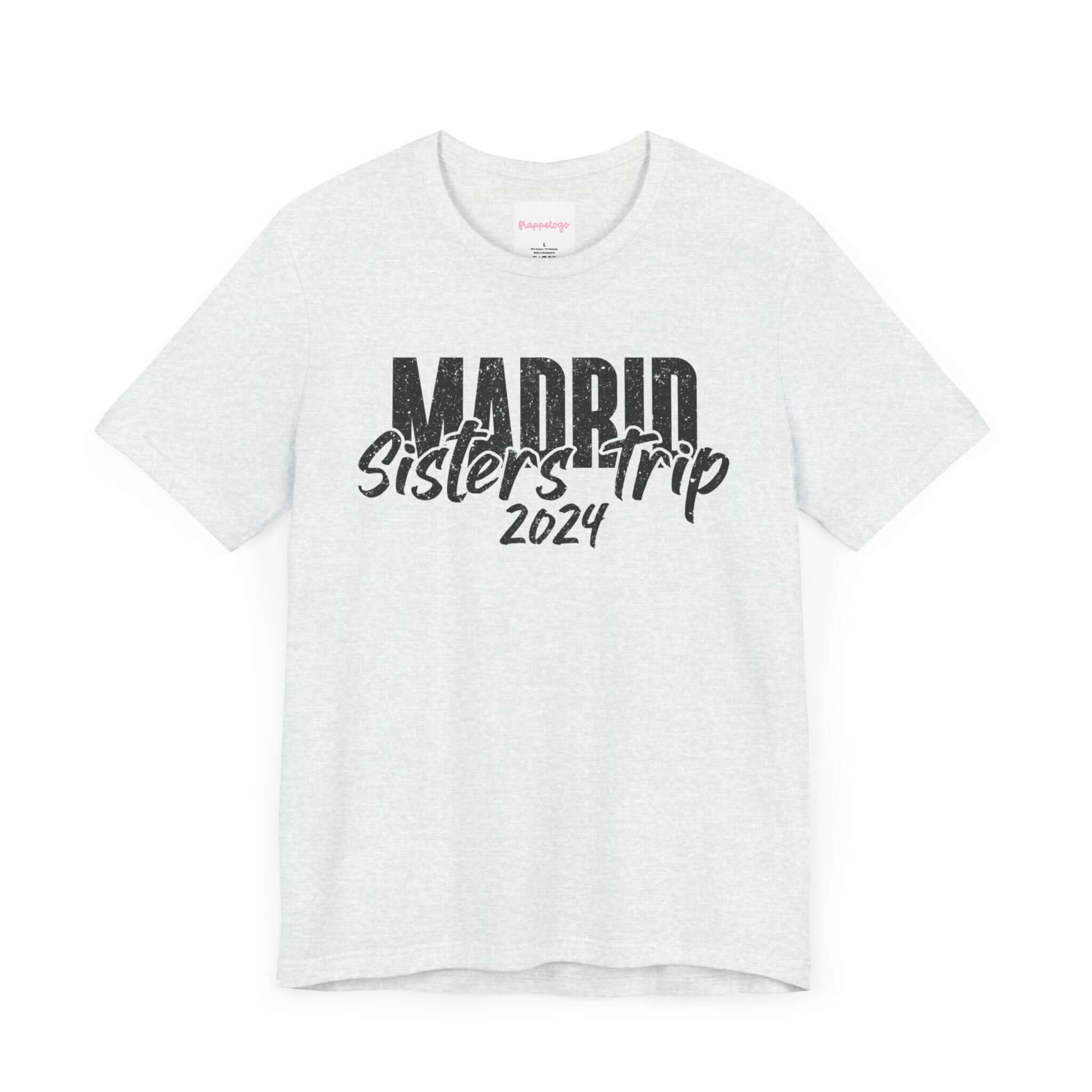 Sisters Trip Madrid 2024 T-Shirt, Spain Group Shirt, Family Barcelona Vacation Personalized Tee | Family, Friends & Group Travel Apparel & Accessories | Travel Lifestyle Store | FrappeToGo