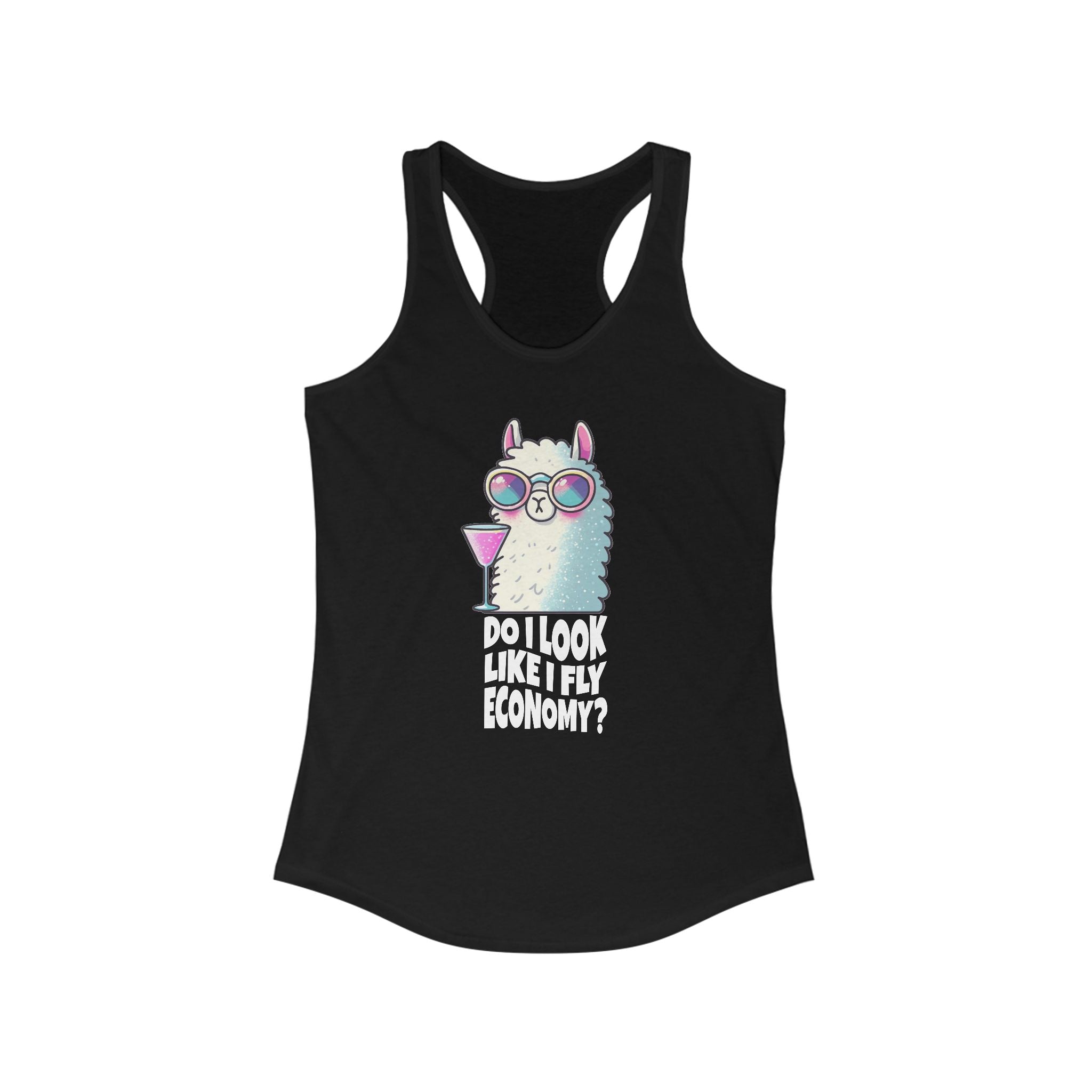 Funny Traveler Jet-Setter Tank Top, Travel Lover, Do I Look Like I Fly Economy, Llama Tank Top | Family, Friends & Group Travel Apparel & Accessories | Travel Lifestyle Store | FrappeToGo