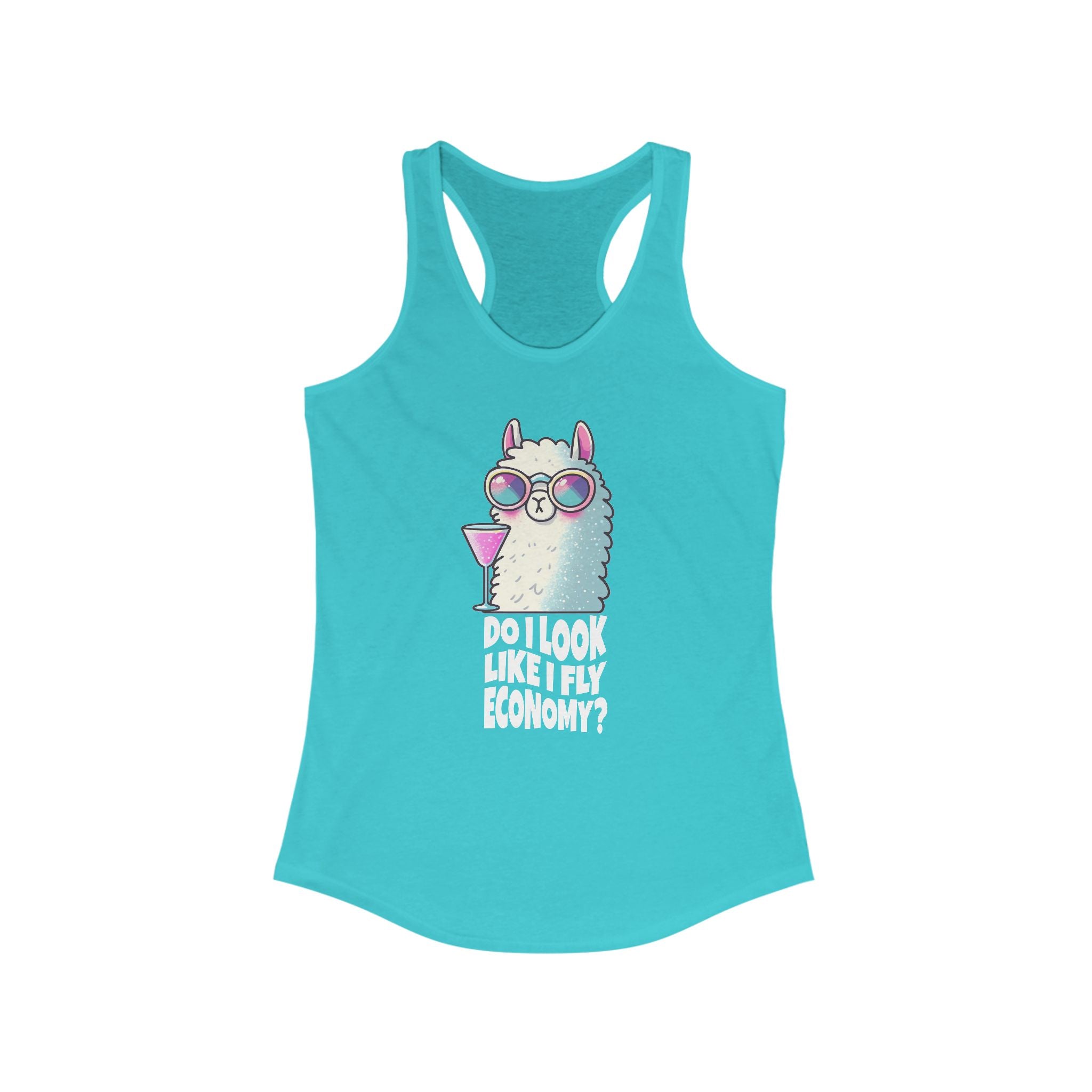 Funny Traveler Jet-Setter Tank Top, Travel Lover, Do I Look Like I Fly Economy, Llama Tank Top | Family, Friends & Group Travel Apparel & Accessories | Travel Lifestyle Store | FrappeToGo