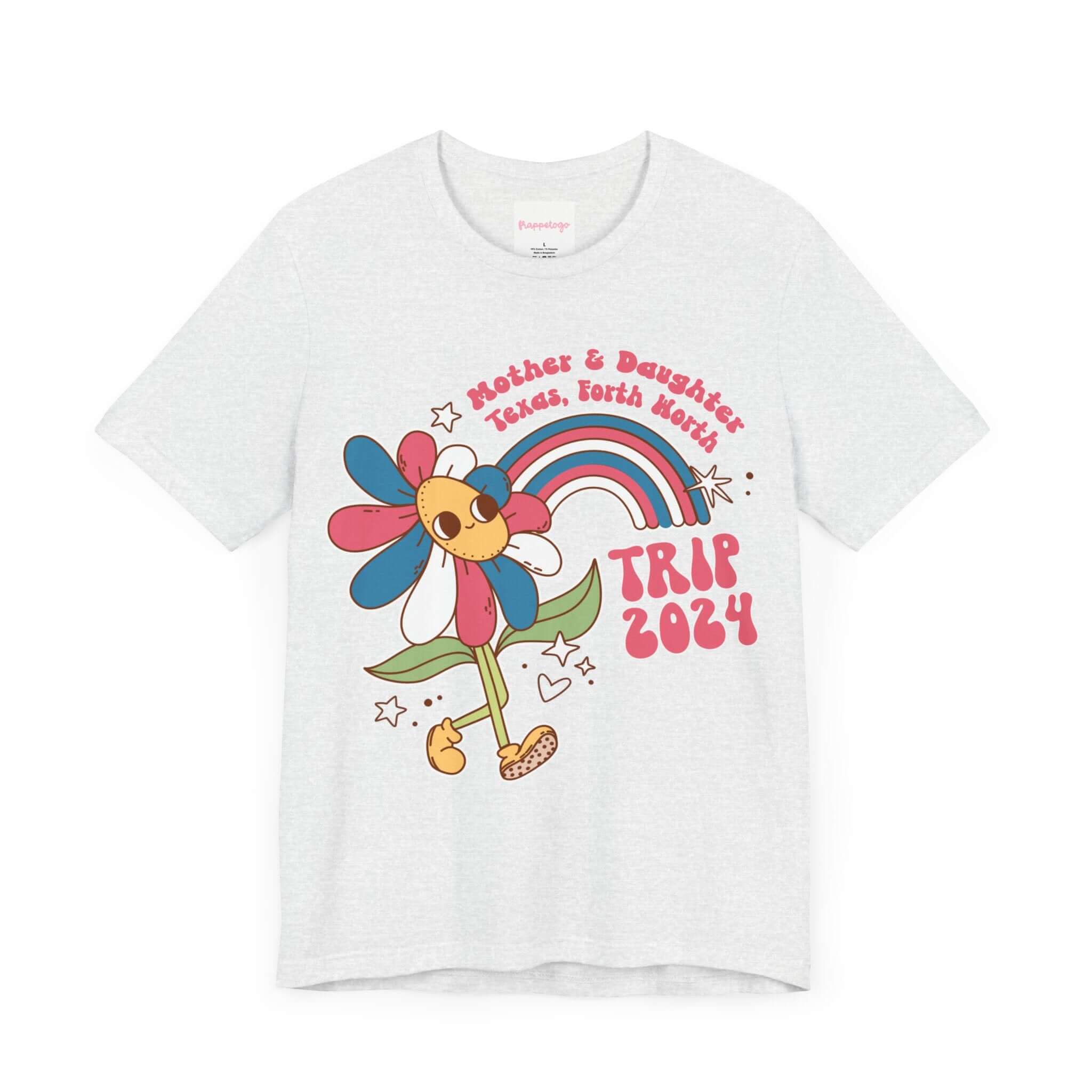 Mother Daughter USA Trip Texas Fort Worth T-Shirt, Good Vibes Groovy Retro Air Travel Shirt, Personalized Tee | Family, Friends & Group Travel Apparel & Accessories | Travel Lifestyle Store | FrappeToGo