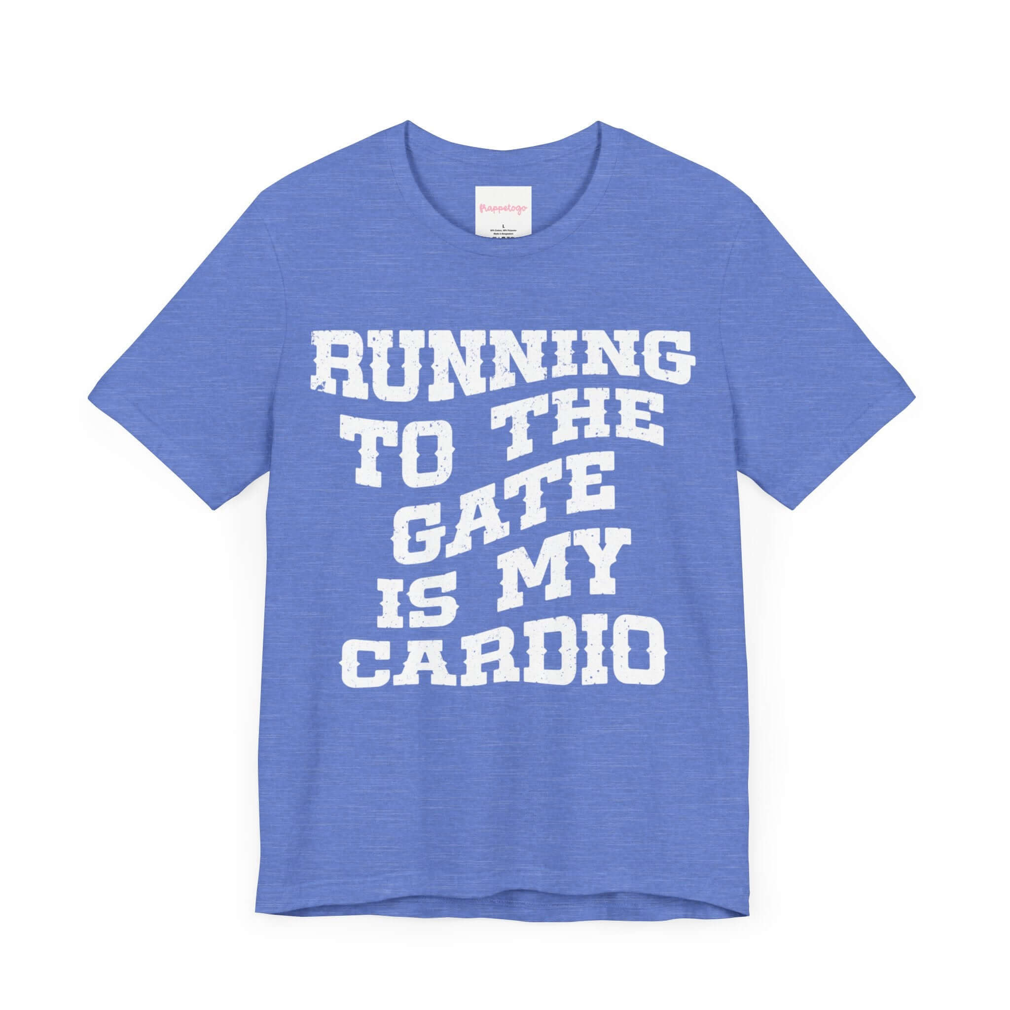 Running To The Gate Is My Cardio Travel T-Shirt, Funny Western Traveler Shirt, Fitness Tee | Family, Friends & Group Travel Apparel & Accessories | Travel Lifestyle Store | FrappeToGo