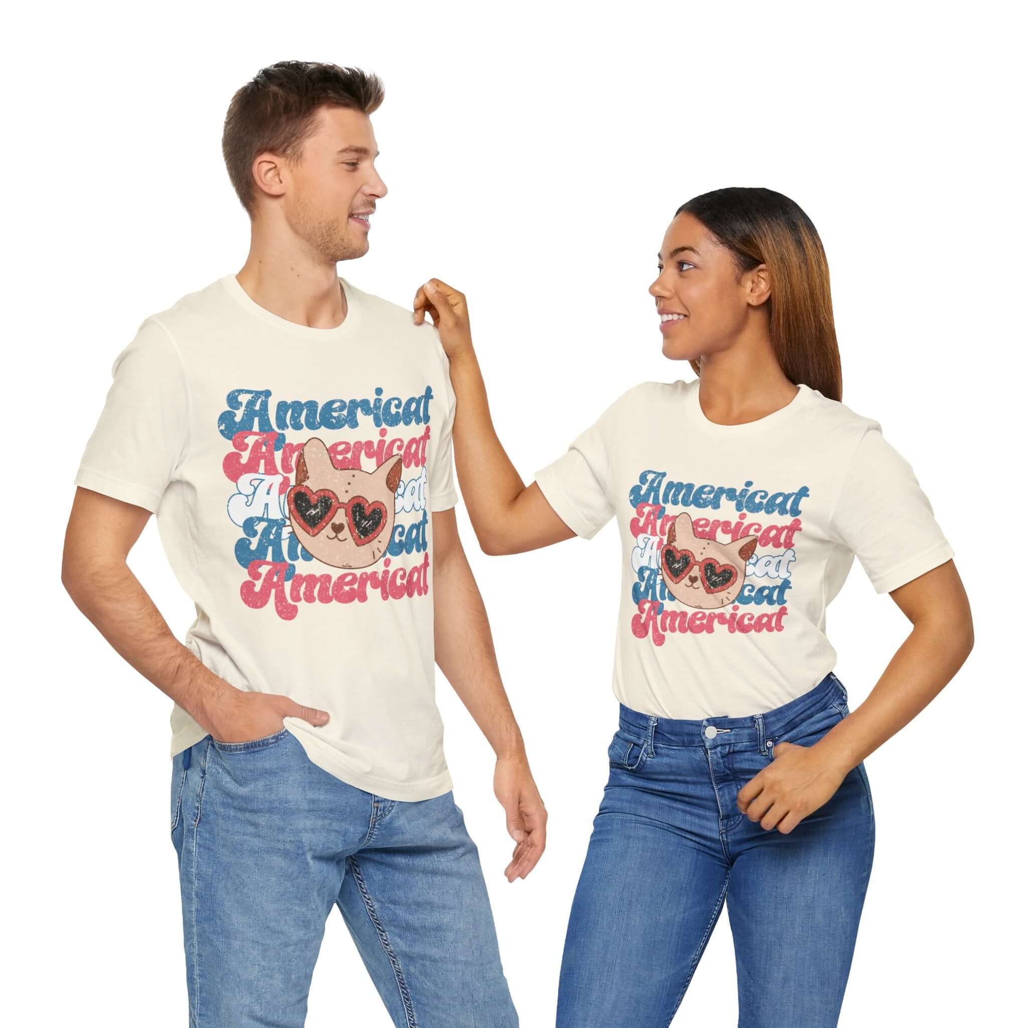 America USA Cat Lover Groovy Travel T-Shirt, America Road Trip Summer Vacation Retro Shirt, Americat | Family, Friends & Group Travel Apparel & Accessories | Travel Lifestyle Store | FrappeToGo