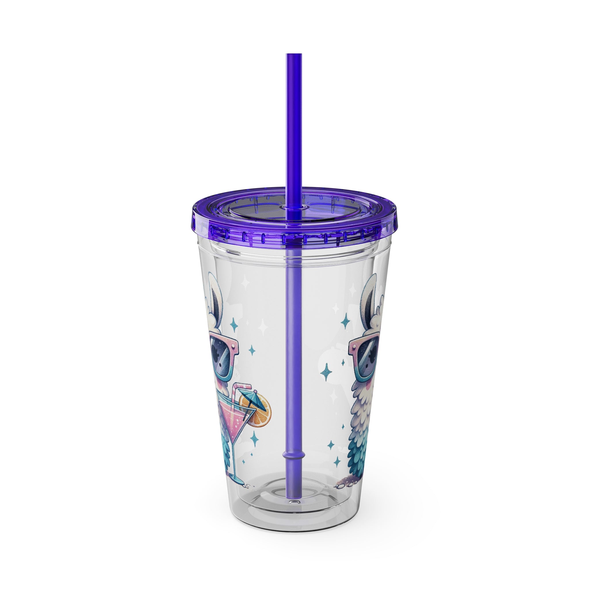 Cocktail Party Plastic Tumbler, Funny Alpaca Tumbler, Cute Llama Tumbler with Straw | Family, Friends & Group Travel Apparel & Accessories | Travel Lifestyle Store | FrappeToGo