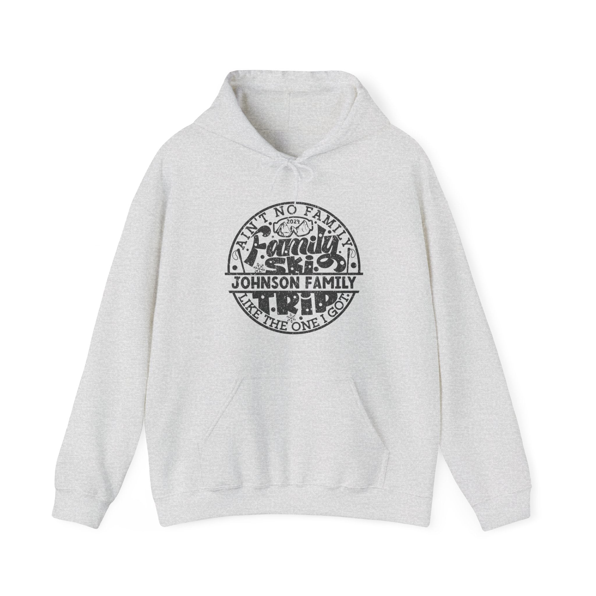 Family Ski Trip Hoodie, Winter Vacation Hooded Sweatshirt, Personalized | Family, Friends & Group Travel Apparel & Accessories | Travel Lifestyle Store | FrappeToGo