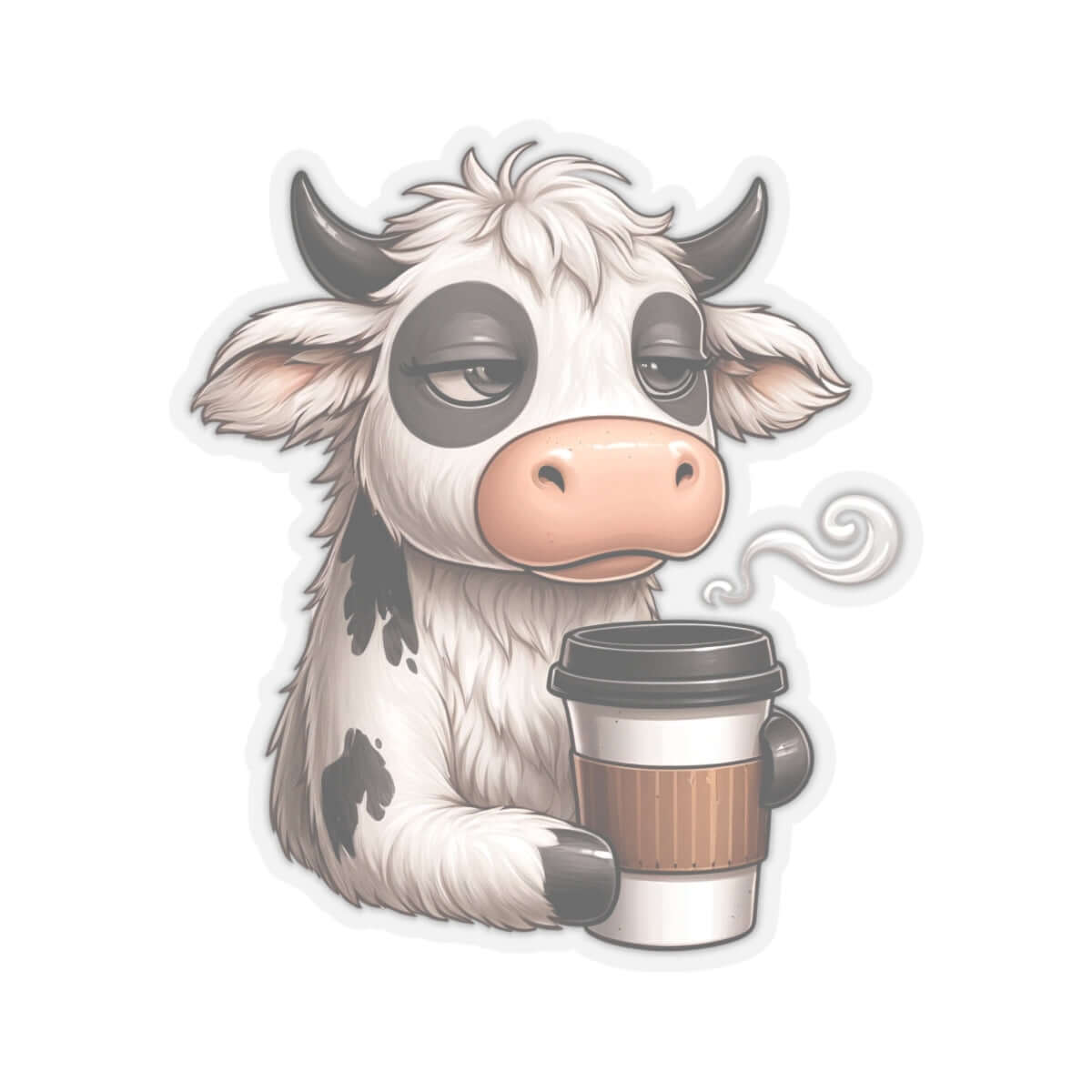 Cow Ranch and Coffee Sticker, Texas Lone Star Lattes & Ranch Rides Kiss-Cut Sticker | Family, Friends & Group Travel Apparel & Accessories | Travel Lifestyle Store | FrappeToGo