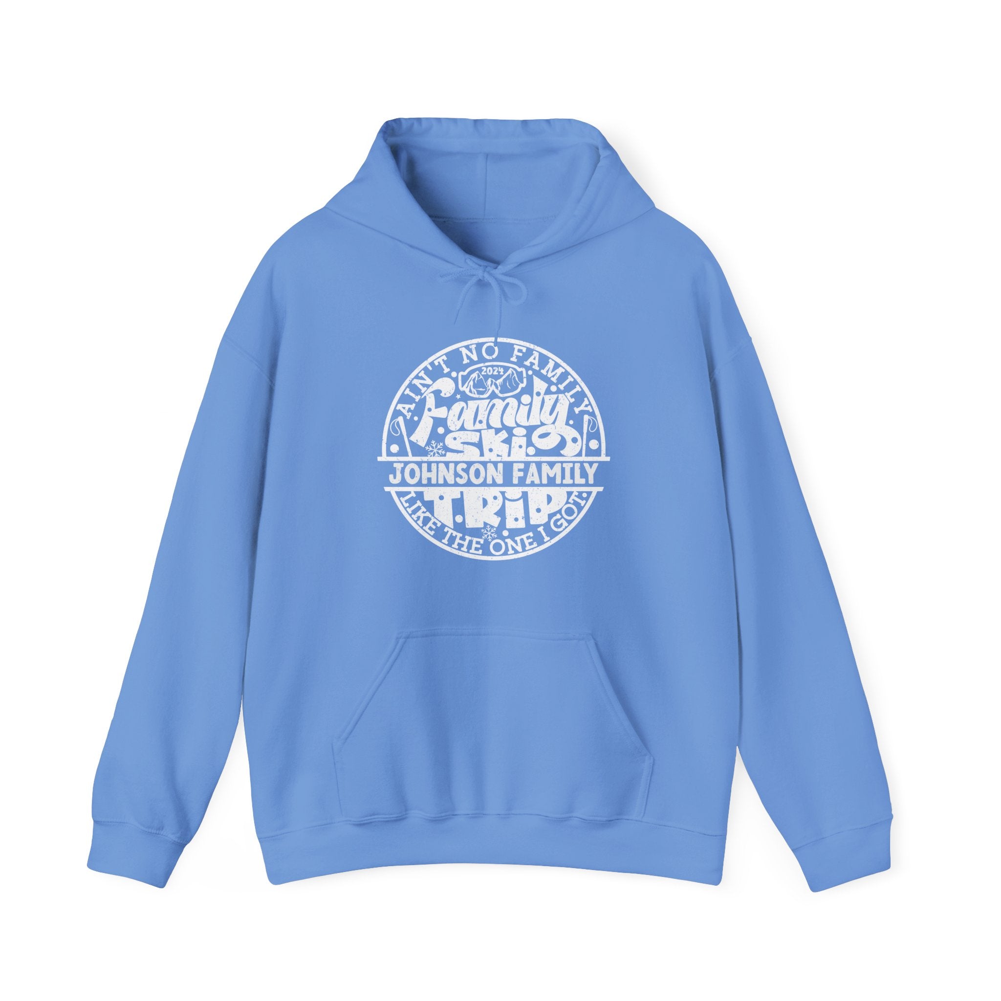 Family Ski Trip Hoodie, Winter Vacation Hooded Sweatshirt, Personalized | Family, Friends & Group Travel Apparel & Accessories | Travel Lifestyle Store | FrappeToGo