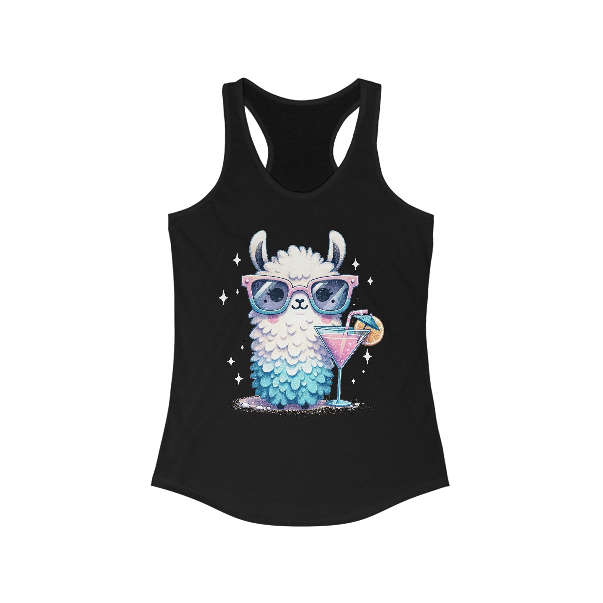 Cocktail Party Travel Tank Top, Cute Llama Tank Top, Celebration Tee, Alpaca Graphic Tank Top | Family, Friends & Group Travel Apparel & Accessories | Travel Lifestyle Store | FrappeToGo