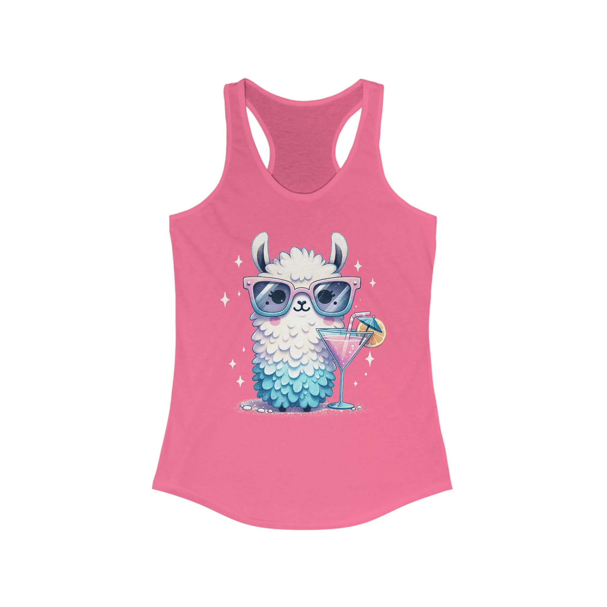 Cocktail Party Travel Tank Top, Cute Llama Tank Top, Celebration Tee, Alpaca Graphic Tank Top | Family, Friends & Group Travel Apparel & Accessories | Travel Lifestyle Store | FrappeToGo