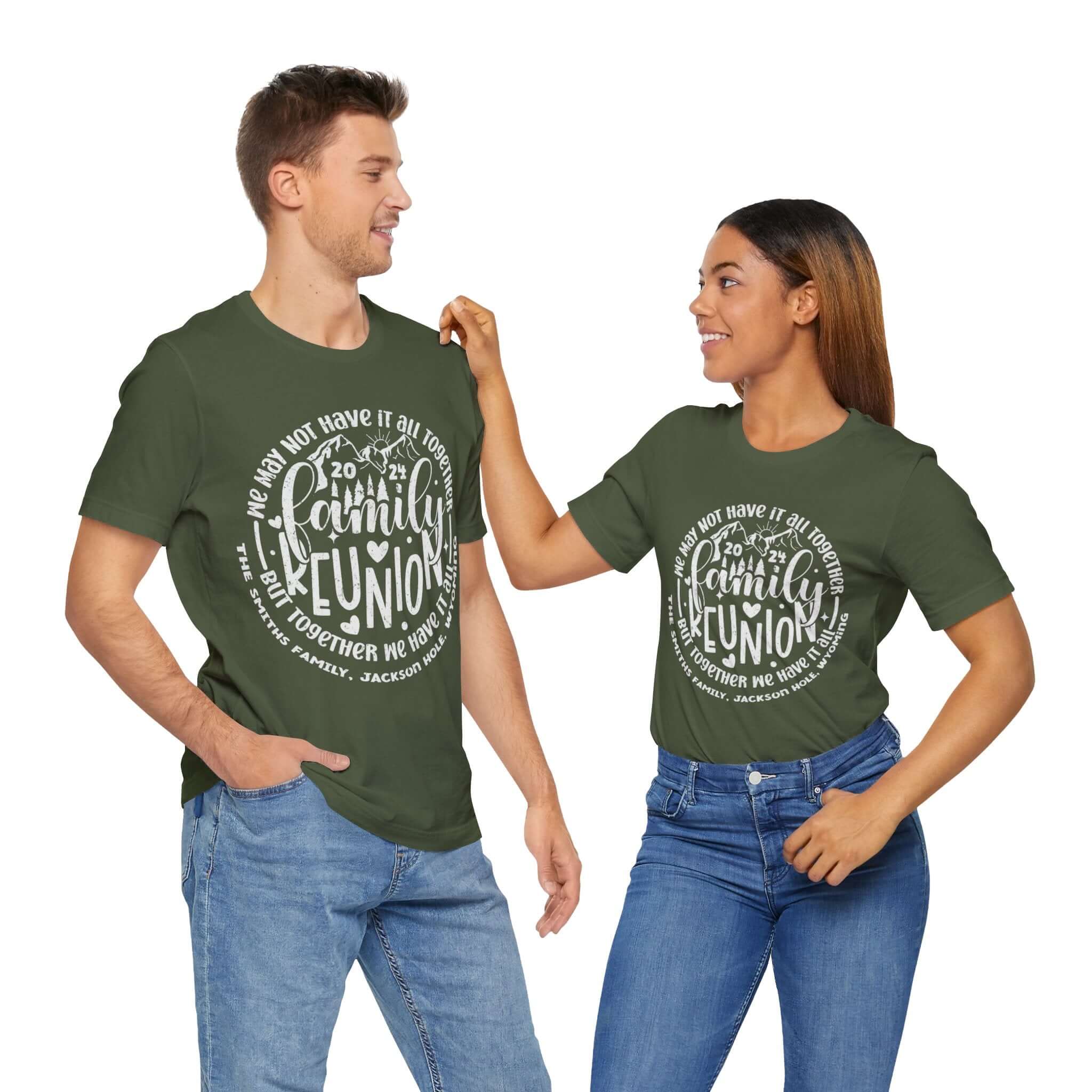 Family Reunion Wyoming Mountain Vacation Lodging Travel 2024 T-Shirt, National Park Camping Shirt, Personalized, Custom Family Name | Family, Friends & Group Travel Apparel & Accessories | Travel Lifestyle Store | FrappeToGo