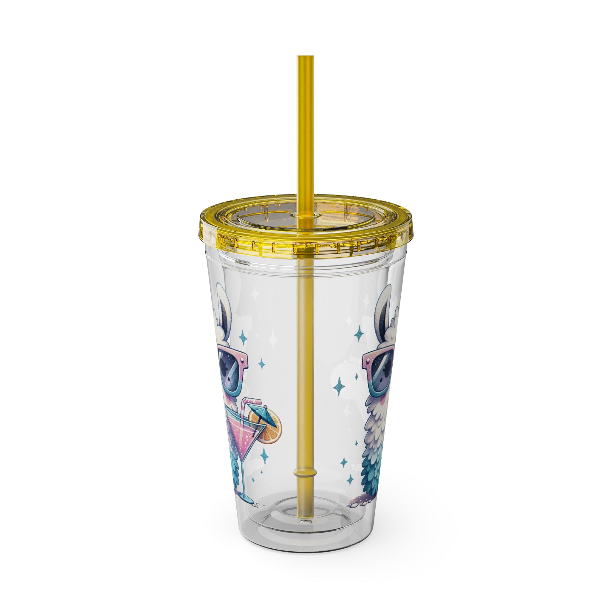 Cocktail Party Plastic Tumbler, Funny Alpaca Tumbler, Cute Llama Tumbler with Straw | Family, Friends & Group Travel Apparel & Accessories | Travel Lifestyle Store | FrappeToGo