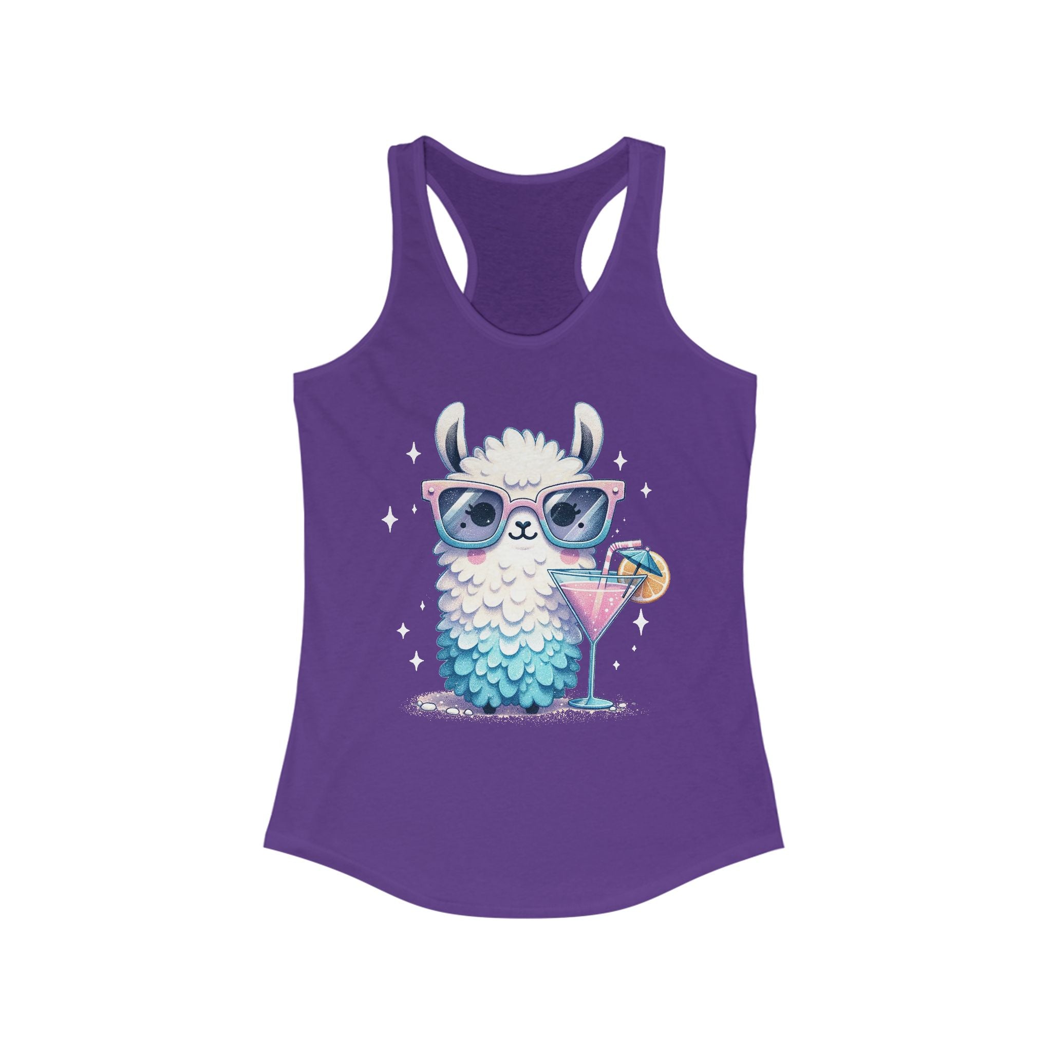 Cocktail Party Travel Tank Top, Cute Llama Tank Top, Celebration Tee, Alpaca Graphic Tank Top | Family, Friends & Group Travel Apparel & Accessories | Travel Lifestyle Store | FrappeToGo