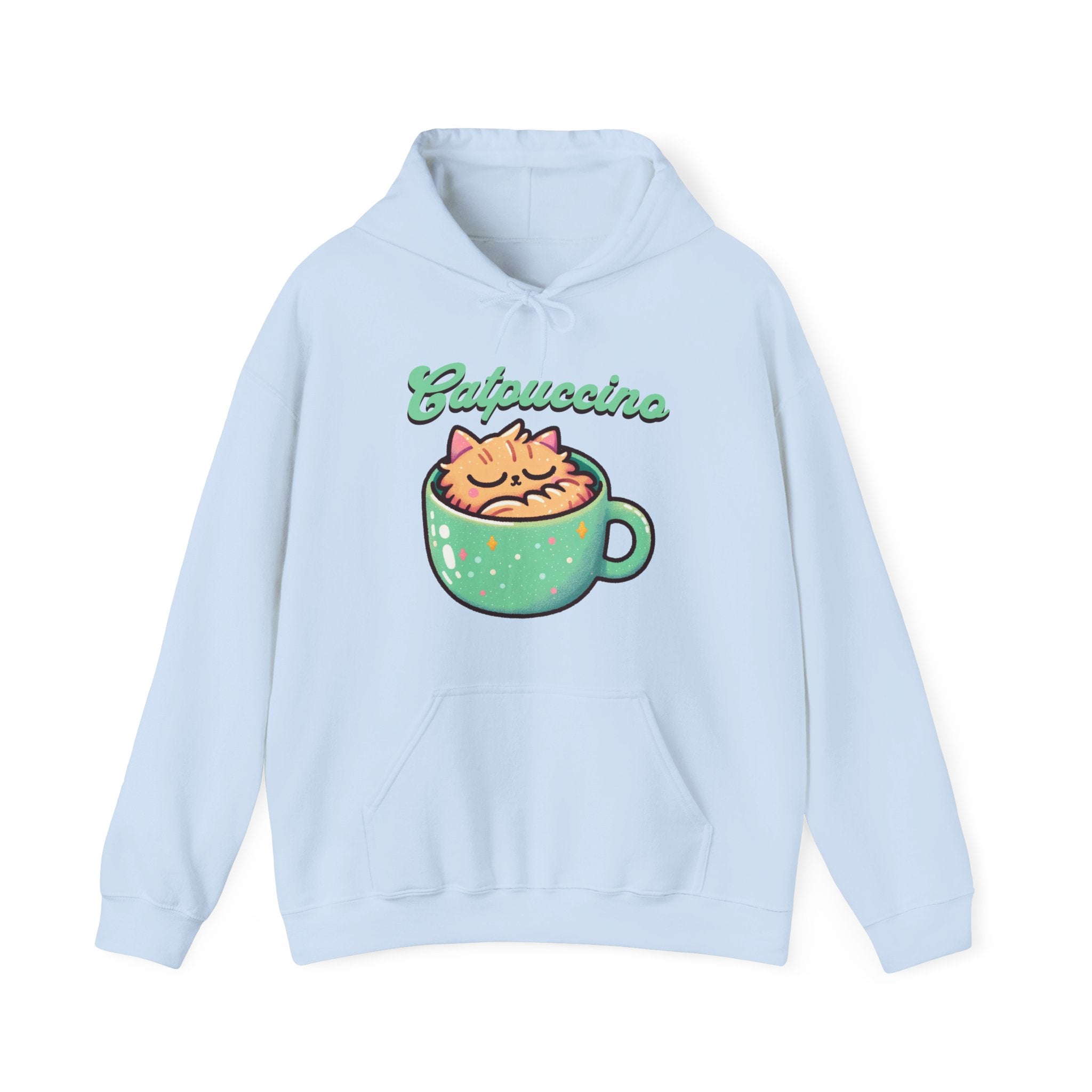 Cat and Cappuccino Lover Hoodie, Catpuccino Funny Hooded Sweatshirt | Family, Friends & Group Travel Apparel & Accessories | Travel Lifestyle Store | FrappeToGo