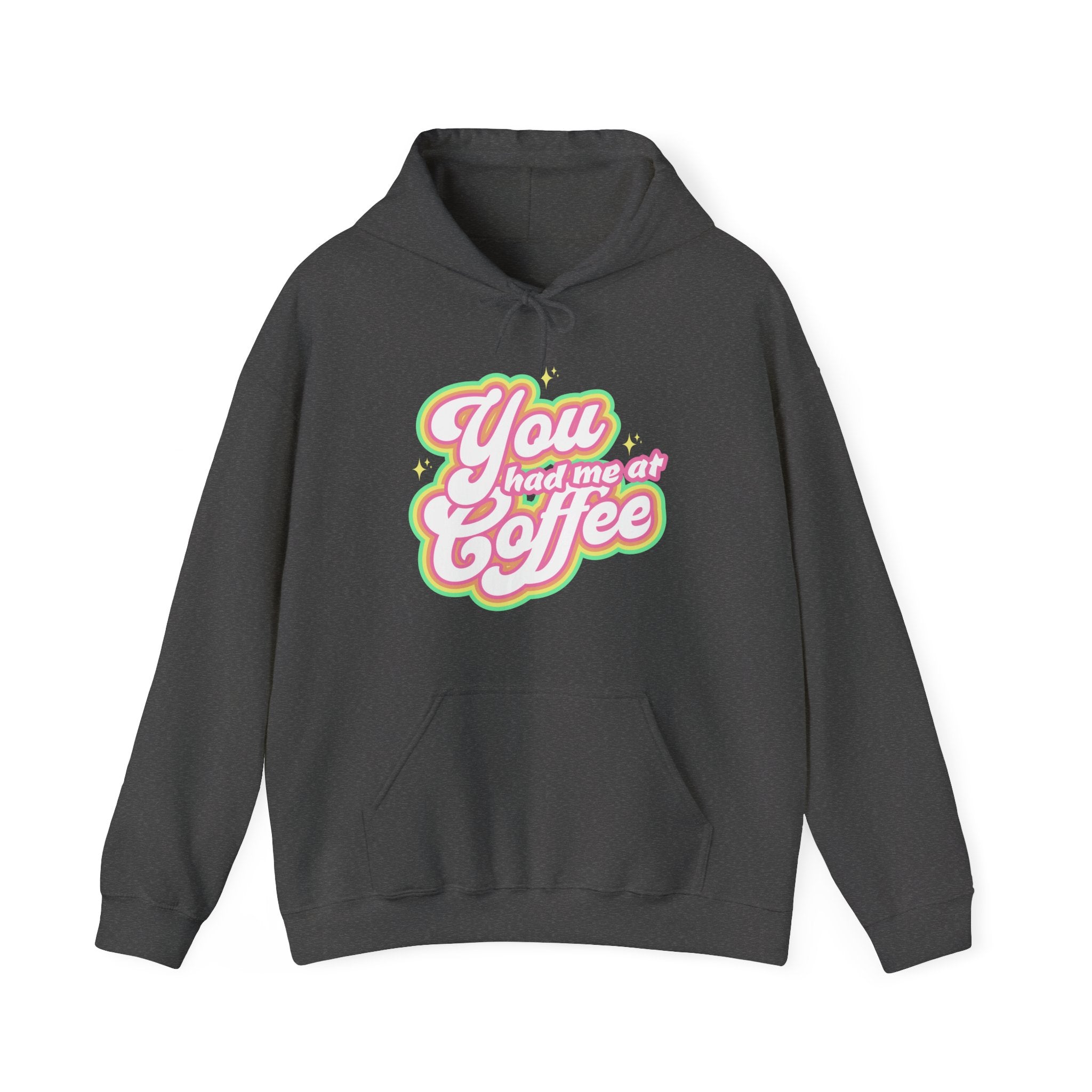 Coffee Pick-Me-Up, You Had Me At Coffee Hoodie, Groovy Unisex Hooded Sweatshirt | Family, Friends & Group Travel Apparel & Accessories | Travel Lifestyle Store | FrappeToGo