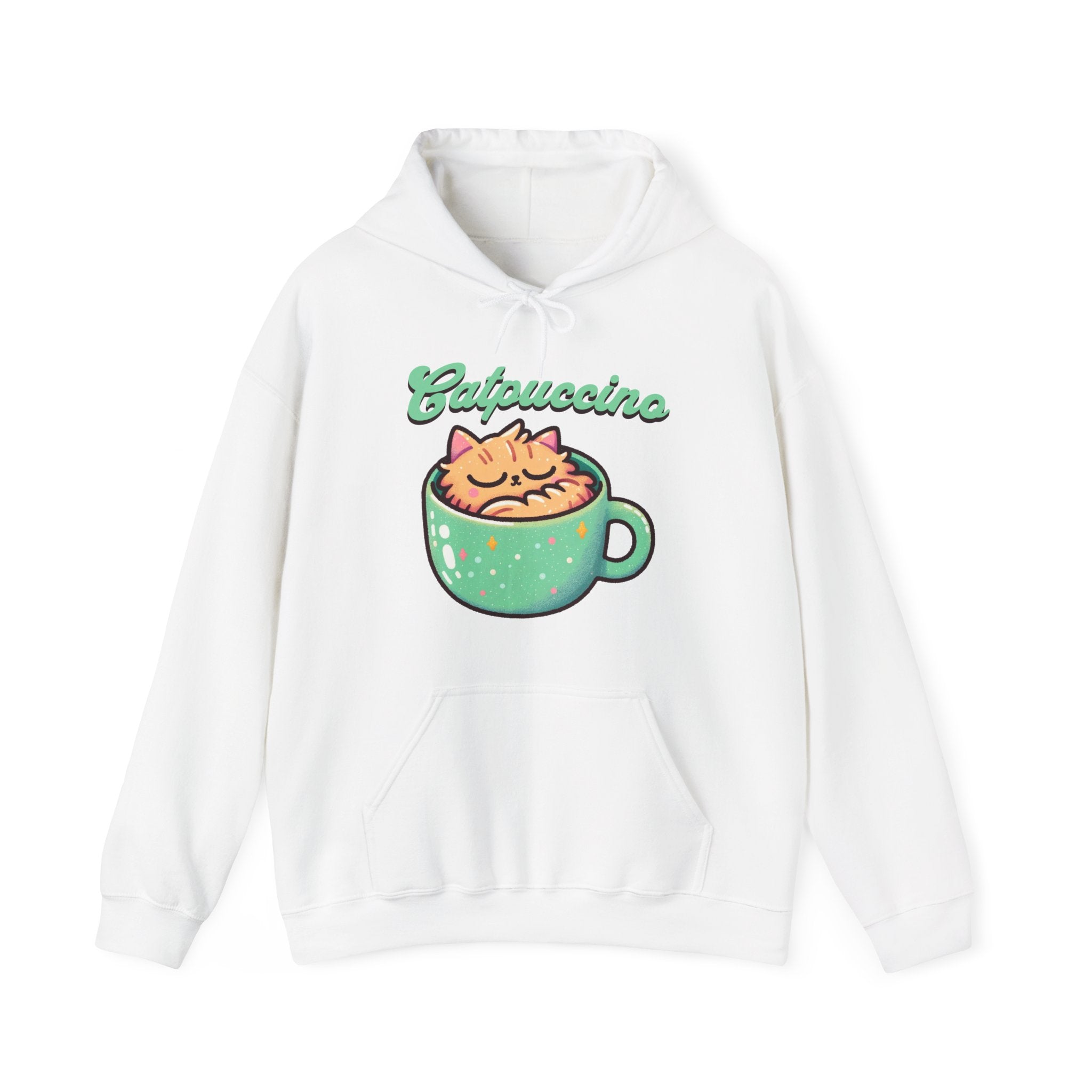 Cat and Cappuccino Lover Hoodie, Catpuccino Funny Hooded Sweatshirt | Family, Friends & Group Travel Apparel & Accessories | Travel Lifestyle Store | FrappeToGo