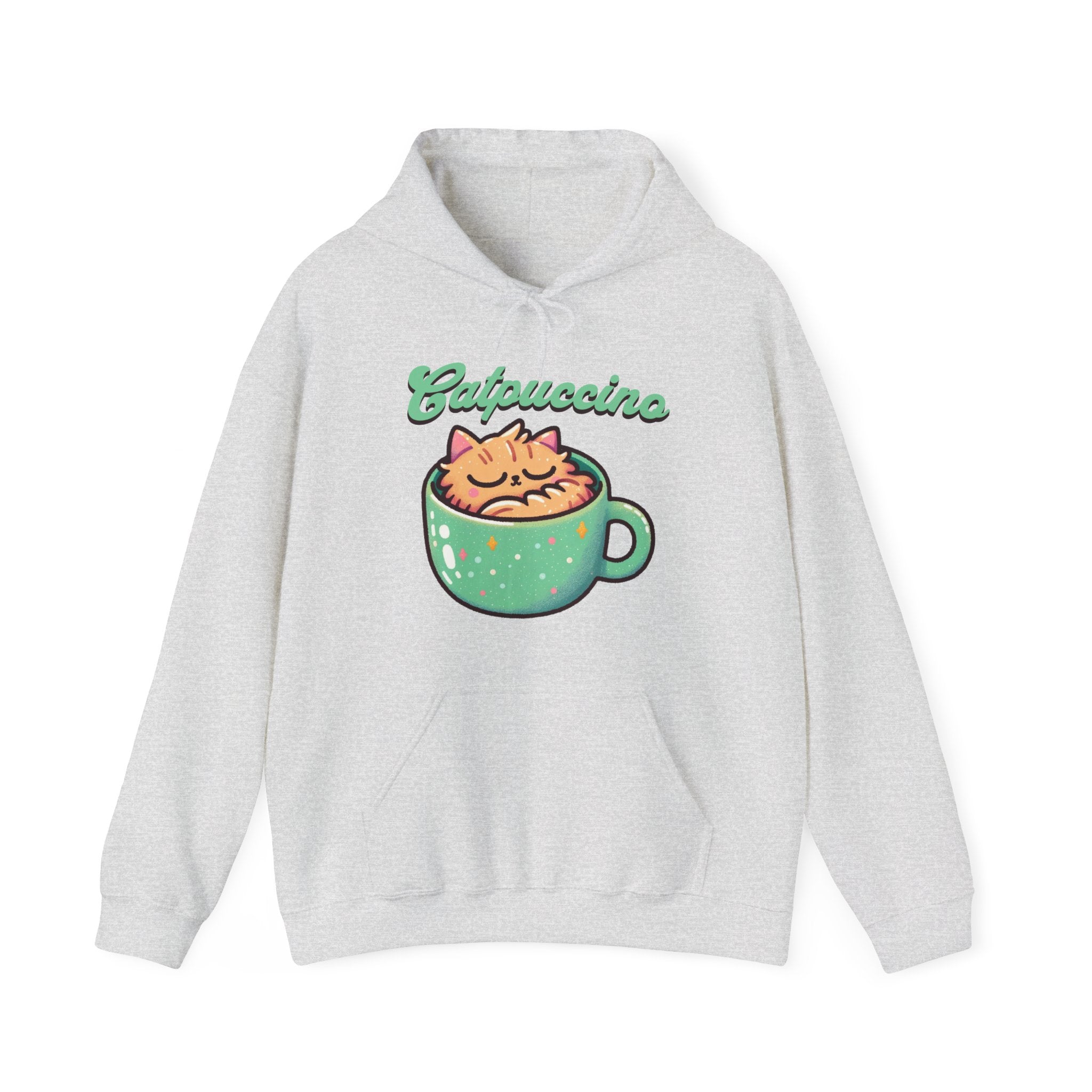 Cat and Cappuccino Lover Hoodie, Catpuccino Funny Hooded Sweatshirt | Family, Friends & Group Travel Apparel & Accessories | Travel Lifestyle Store | FrappeToGo