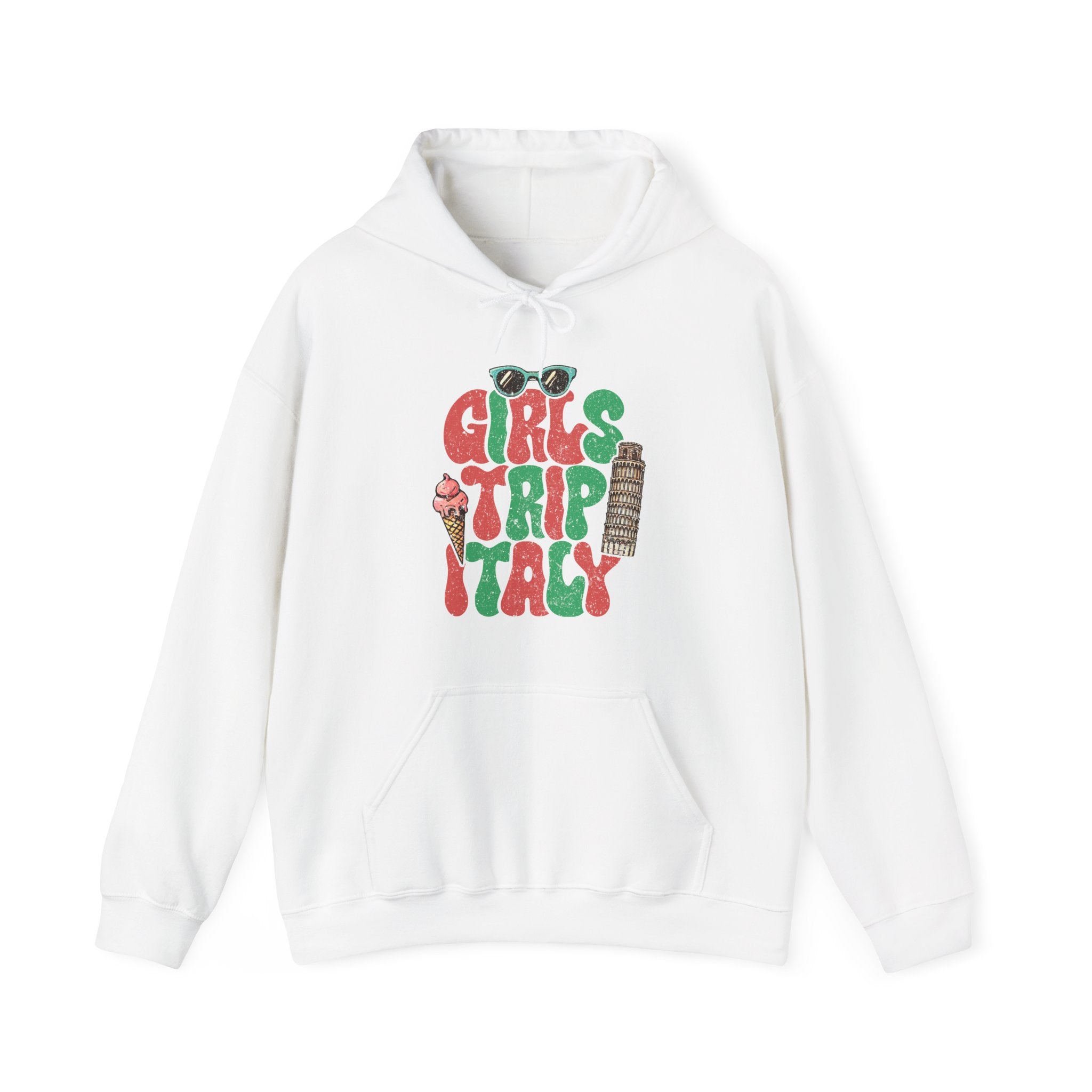 Girls Trip Italy Vacation Hoodie, Funny Group Travel Hoodie, Cute Graphic Hoodie | Family, Friends & Group Travel Apparel & Accessories | Travel Lifestyle Store | FrappeToGo