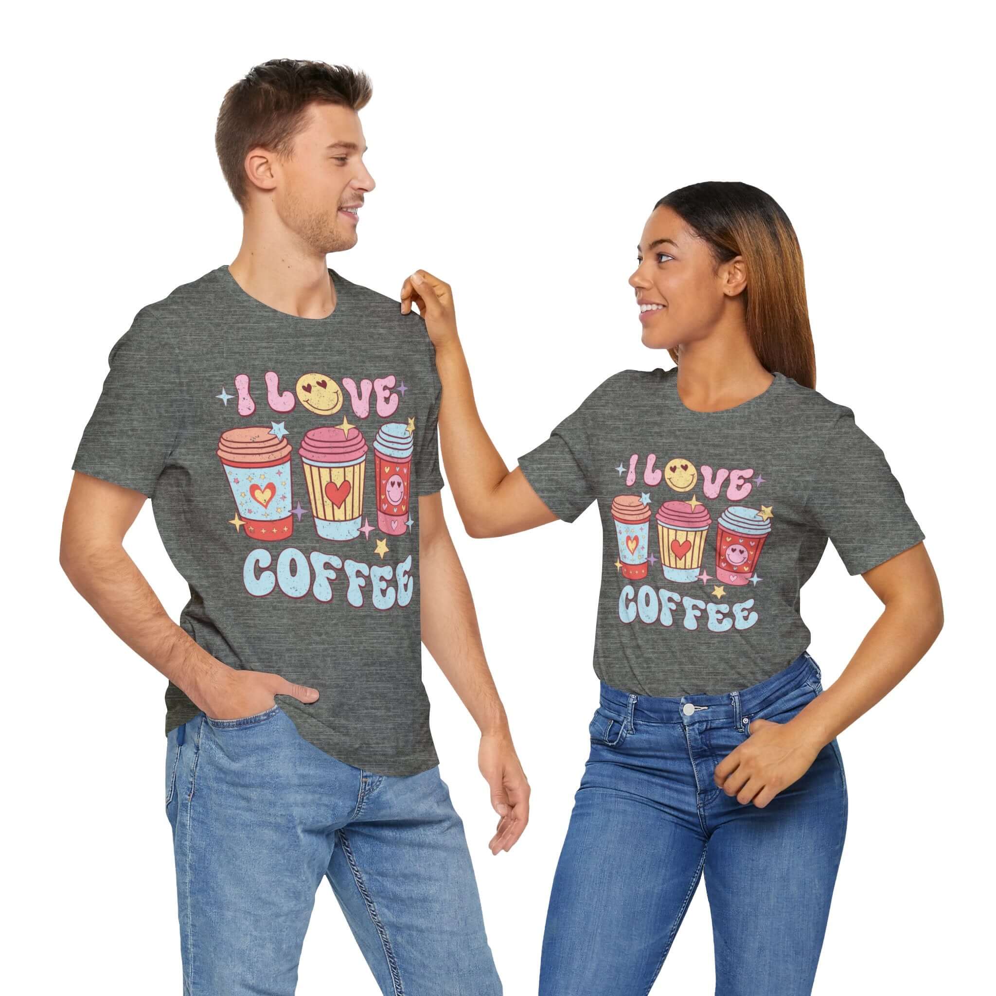 I Love Coffee Retro T-Shirt, Funny Caffeine Shirt, Busy Life Tee | Family, Friends & Group Travel Apparel & Accessories | Travel Lifestyle Store | FrappeToGo